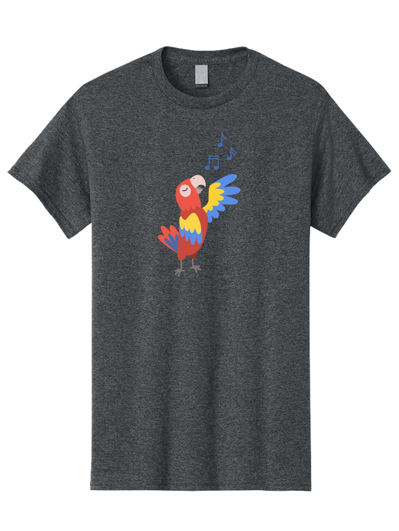 Singing-Parrot Men'S Graphic Tee, 100% Cotton, Comfortable Casual Summer Wear, Machine Washable, Colorful Parrot, Singing Bird, Vibrant Plumage, Tropical Bird, Happy Atmosphere, Melodic Sounds, Bird Song, Joyful Creature Aab887 13