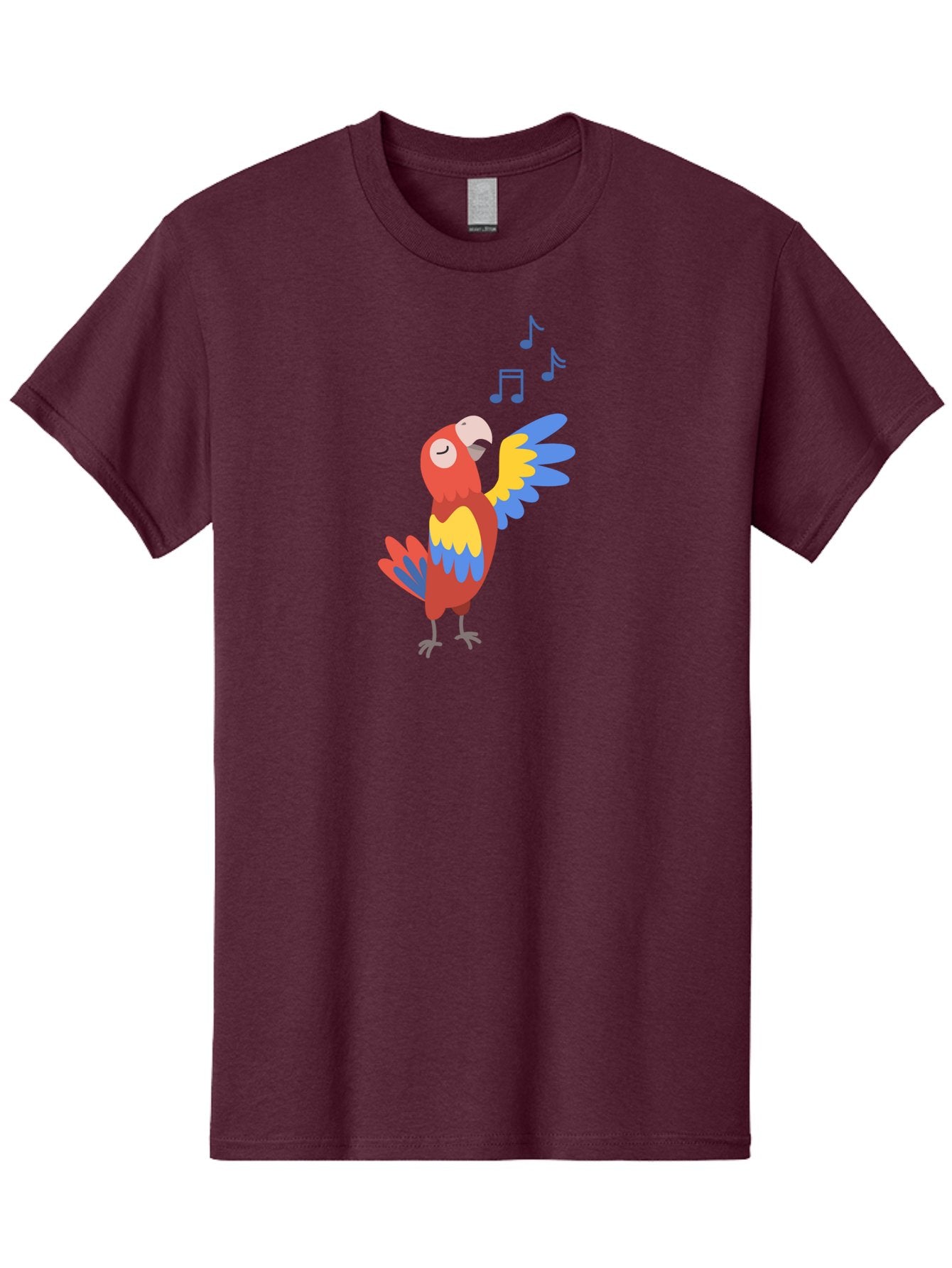 Singing-Parrot Men'S Graphic Tee, 100% Cotton, Comfortable Casual Summer Wear, Machine Washable, Colorful Parrot, Singing Bird, Vibrant Plumage, Tropical Bird, Happy Atmosphere, Melodic Sounds, Bird Song, Joyful Creature Aab887 15