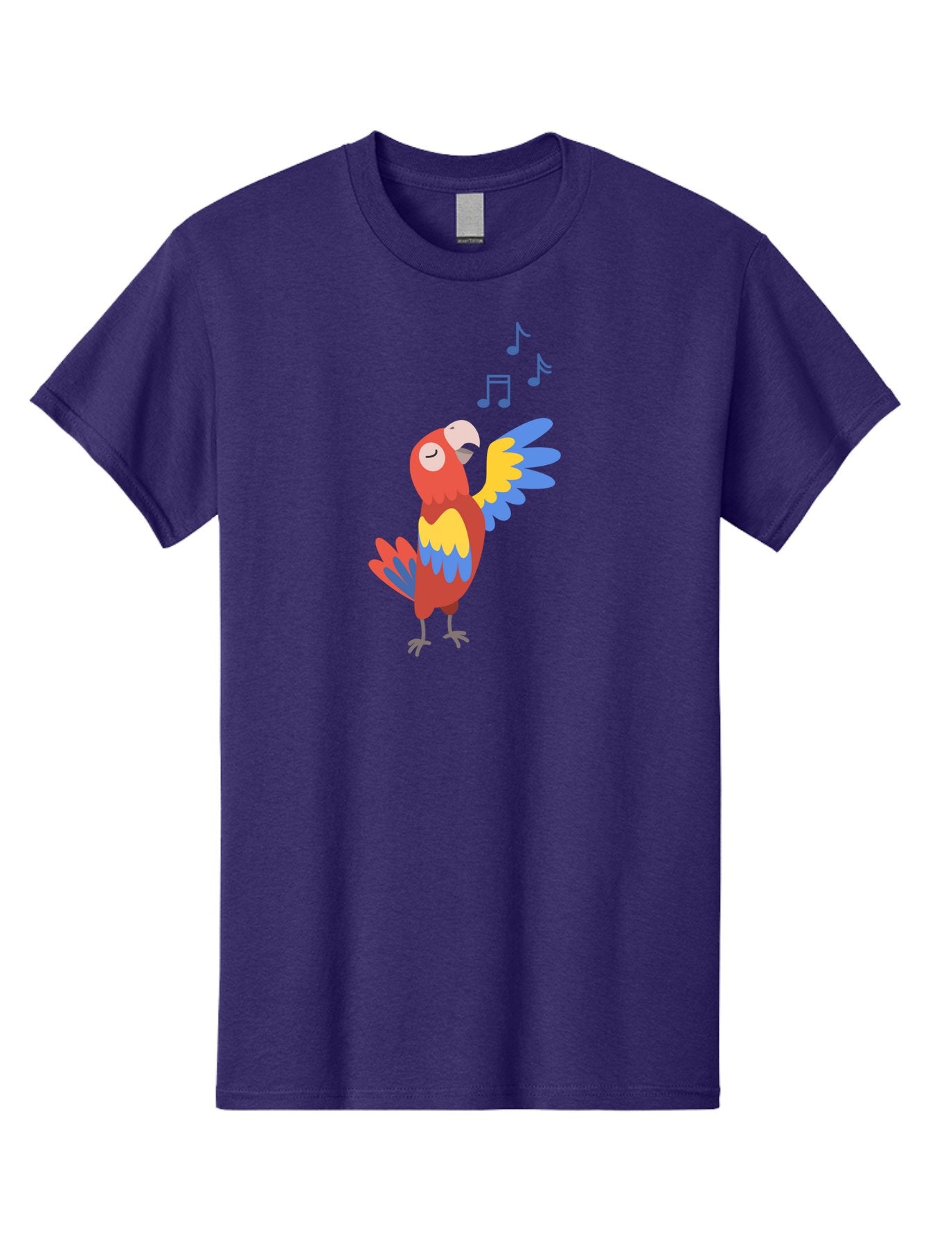 Singing-Parrot Men'S Graphic Tee, 100% Cotton, Comfortable Casual Summer Wear, Machine Washable, Colorful Parrot, Singing Bird, Vibrant Plumage, Tropical Bird, Happy Atmosphere, Melodic Sounds, Bird Song, Joyful Creature Aab887 4