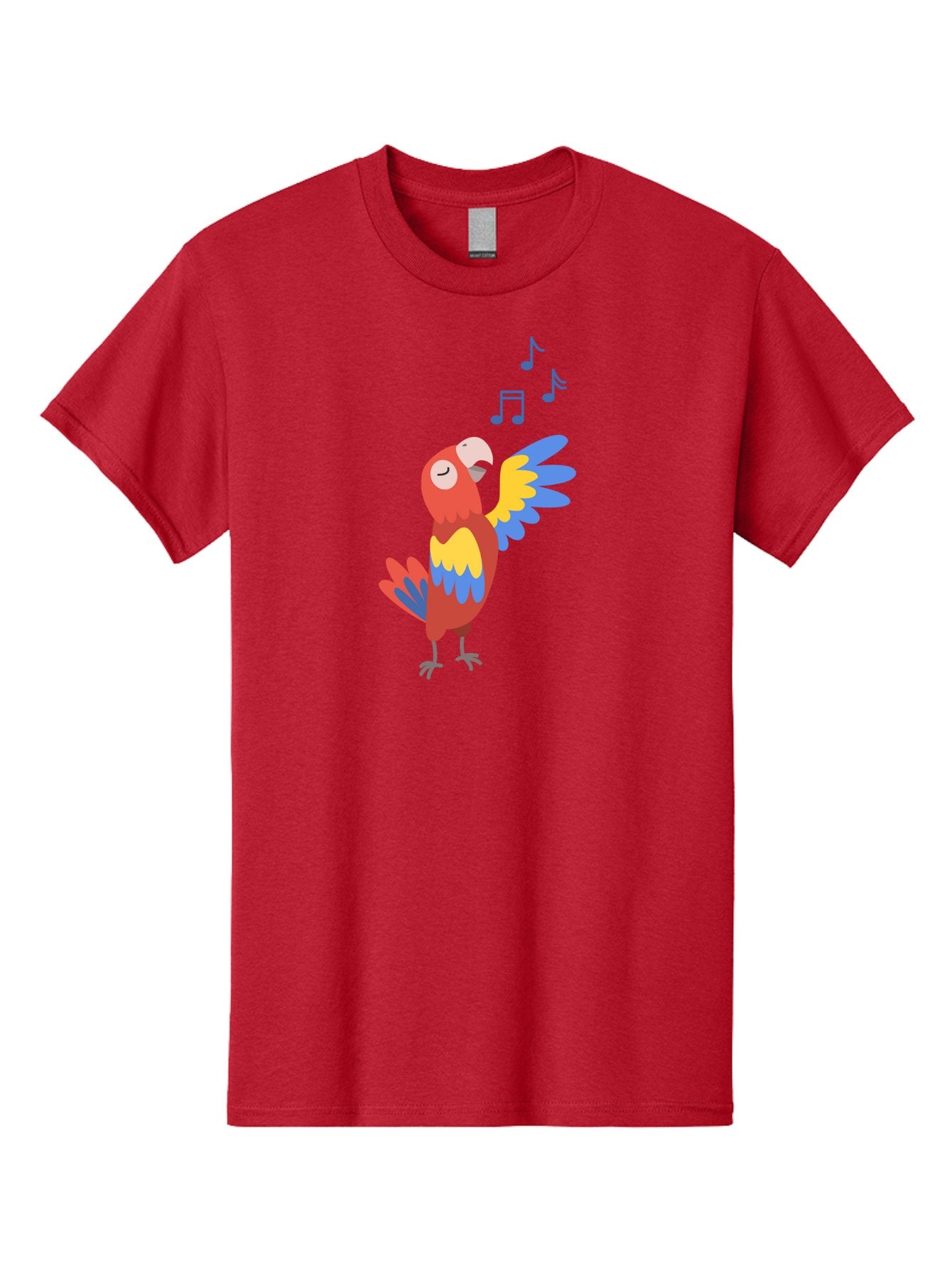 Singing-Parrot Men'S Graphic Tee, 100% Cotton, Comfortable Casual Summer Wear, Machine Washable, Colorful Parrot, Singing Bird, Vibrant Plumage, Tropical Bird, Happy Atmosphere, Melodic Sounds, Bird Song, Joyful Creature Aab887 6