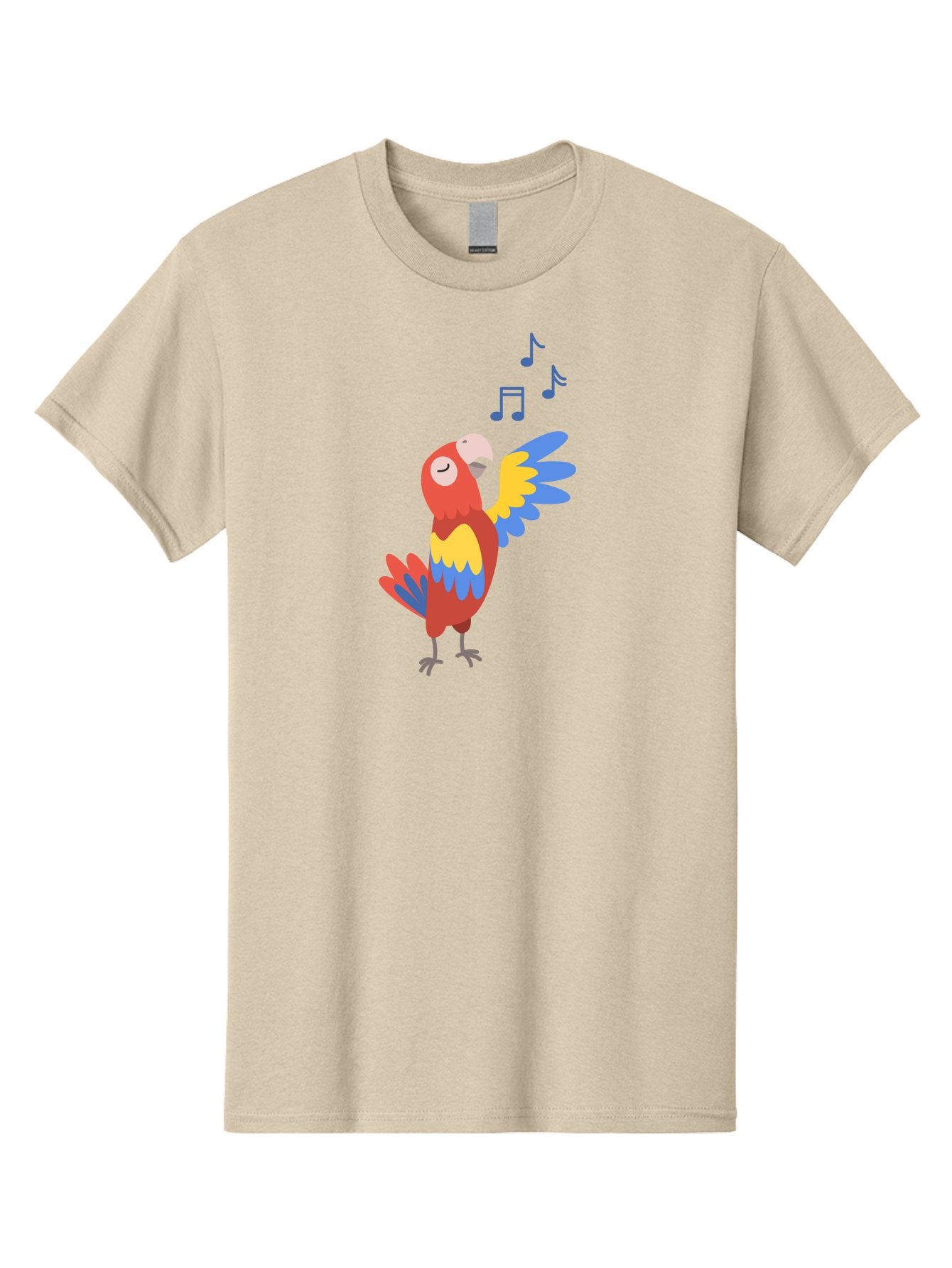 Singing-Parrot Men'S Graphic Tee, 100% Cotton, Comfortable Casual Summer Wear, Machine Washable, Colorful Parrot, Singing Bird, Vibrant Plumage, Tropical Bird, Happy Atmosphere, Melodic Sounds, Bird Song, Joyful Creature Aab887 12