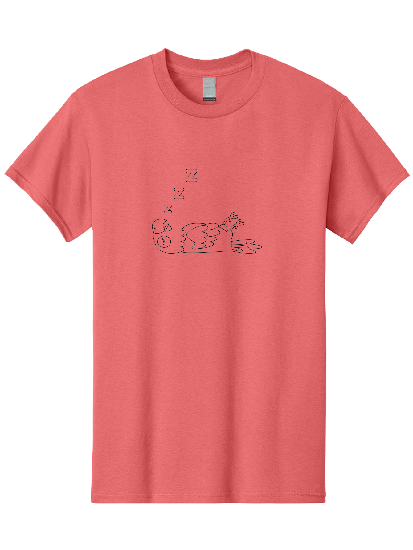 Sleeping-Parrot-2 Men'S Graphic Tee, 100% Cotton, Comfortable Casual Summer Wear, Machine Washable, Sleeping Parrot, Cartoon Bird, Resting Animal, Peaceful Scene, Sleeping Creature, Zzz, Dreamy Atmosphere, Relaxed Parrot, Cute Illustration Aab889