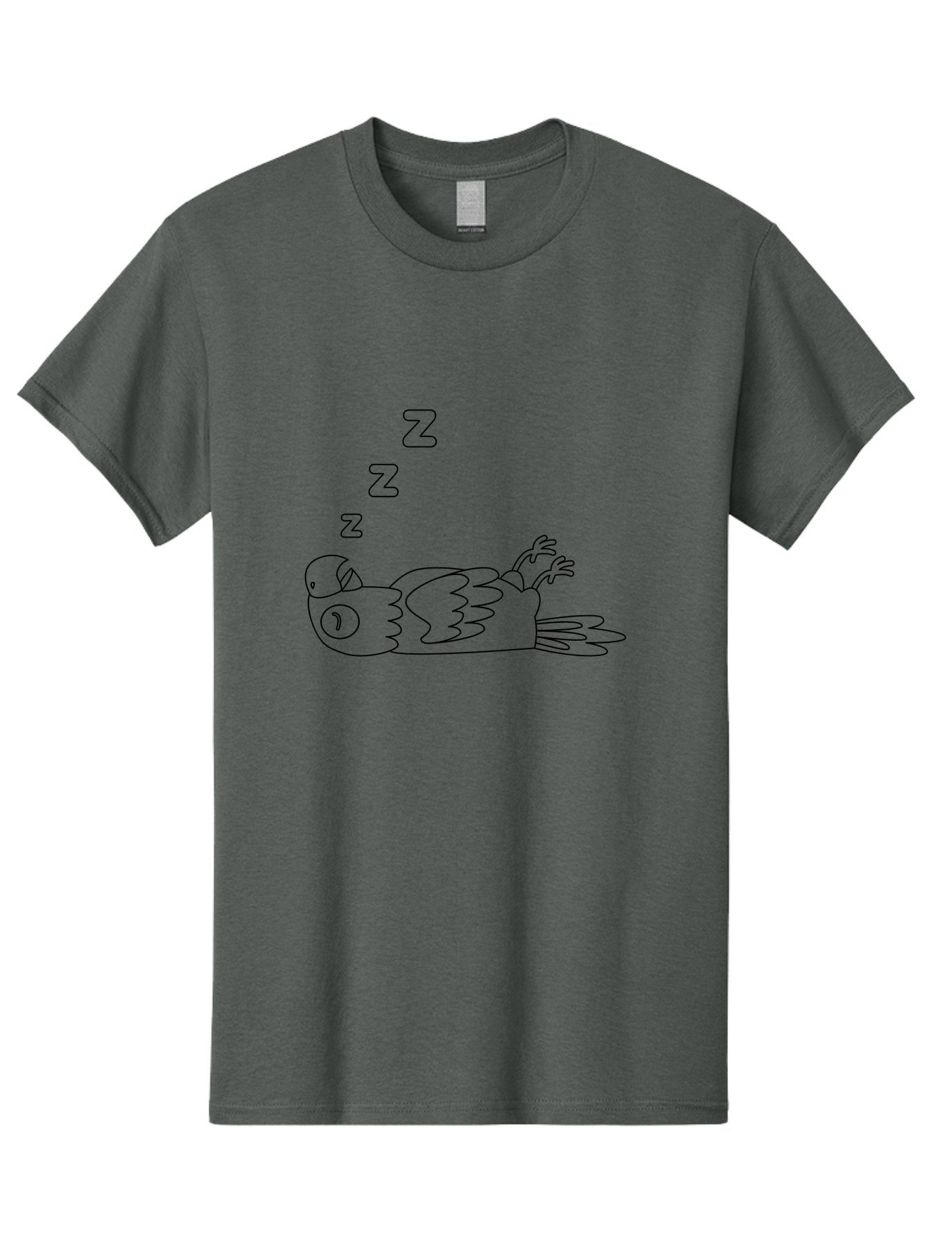 Z-Z-Z-Bird Men'S Graphic Tee, 100% Cotton, Comfortable Casual Summer Wear, Machine Washable, Sleeping Bird, Cartoon Character, Resting Animal, Dreamy Atmosphere, Peaceful Scene, Cute Illustration, Zzz, Sleep Mode, Relaxed Bird Aab897 11