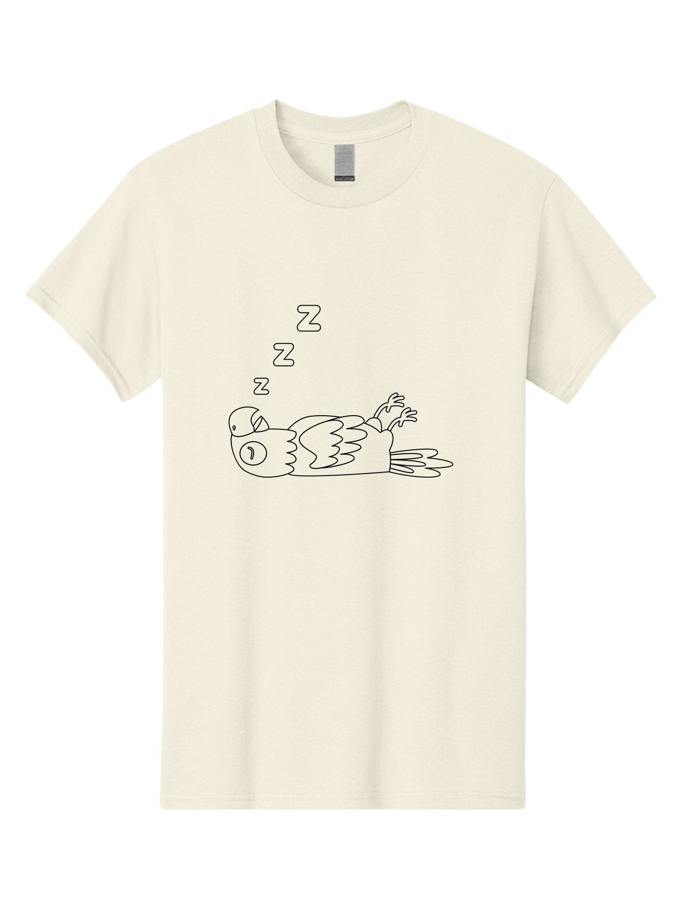 Z-Z-Z-Bird Men'S Graphic Tee, 100% Cotton, Comfortable Casual Summer Wear, Machine Washable, Sleeping Bird, Cartoon Character, Resting Animal, Dreamy Atmosphere, Peaceful Scene, Cute Illustration, Zzz, Sleep Mode, Relaxed Bird Aab897 5