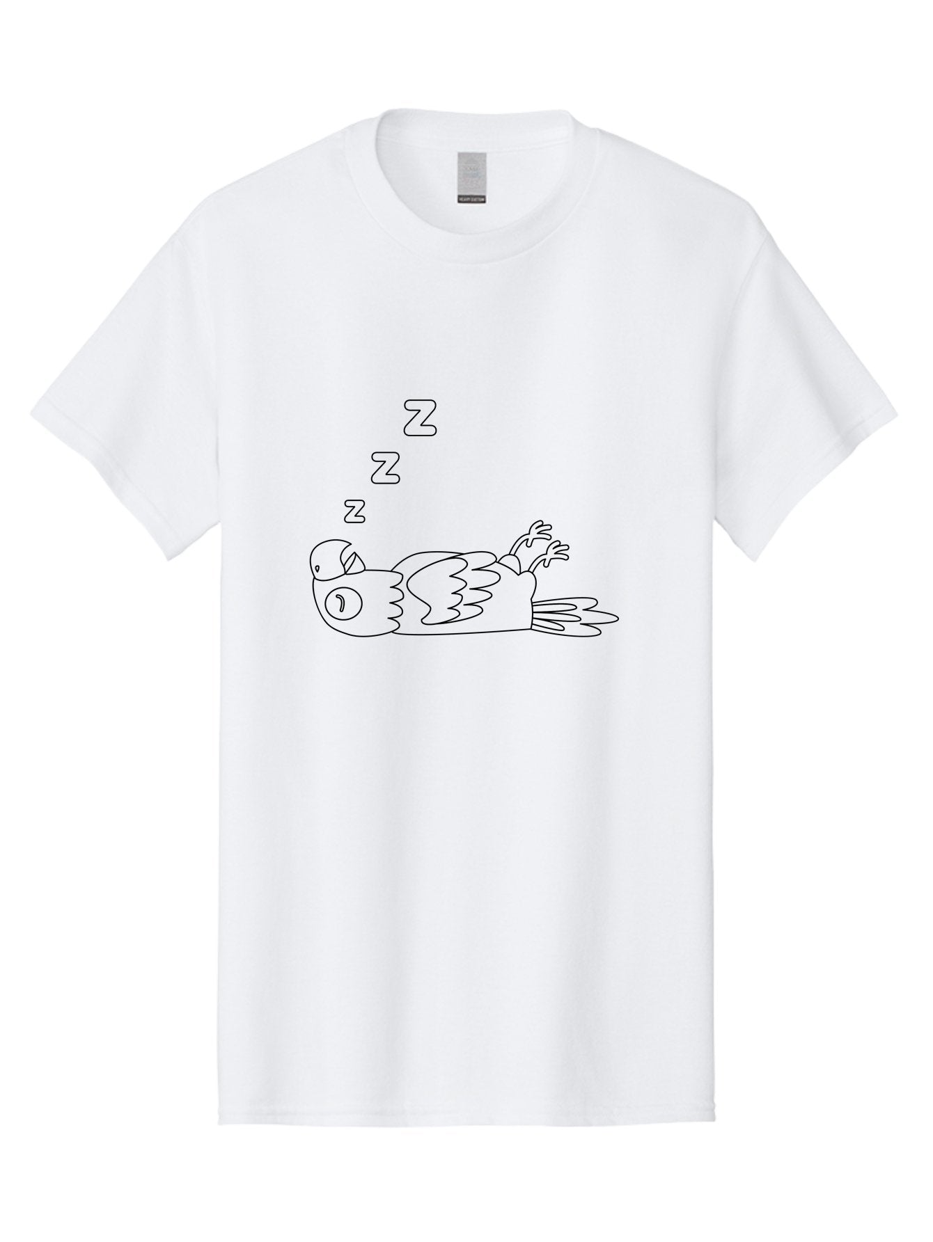 Z-Z-Z-Bird Men'S Graphic Tee, 100% Cotton, Comfortable Casual Summer Wear, Machine Washable, Sleeping Bird, Cartoon Character, Resting Animal, Dreamy Atmosphere, Peaceful Scene, Cute Illustration, Zzz, Sleep Mode, Relaxed Bird Aab897 10
