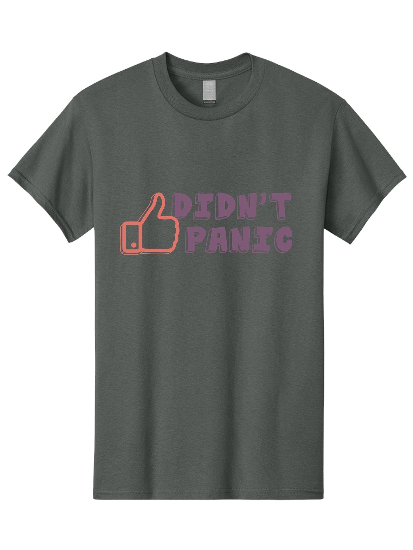 Didn-T-Panic Men'S Graphic Tee, 100% Cotton, Comfortable Casual Summer Wear, Machine Washable, Thumbs Up, Approval, Calmness, Confidence, Positivity, Humor, Parody, Sarcasm, Laid Back Attitude, Relaxed Vibe, Funny Meme Aab898 13