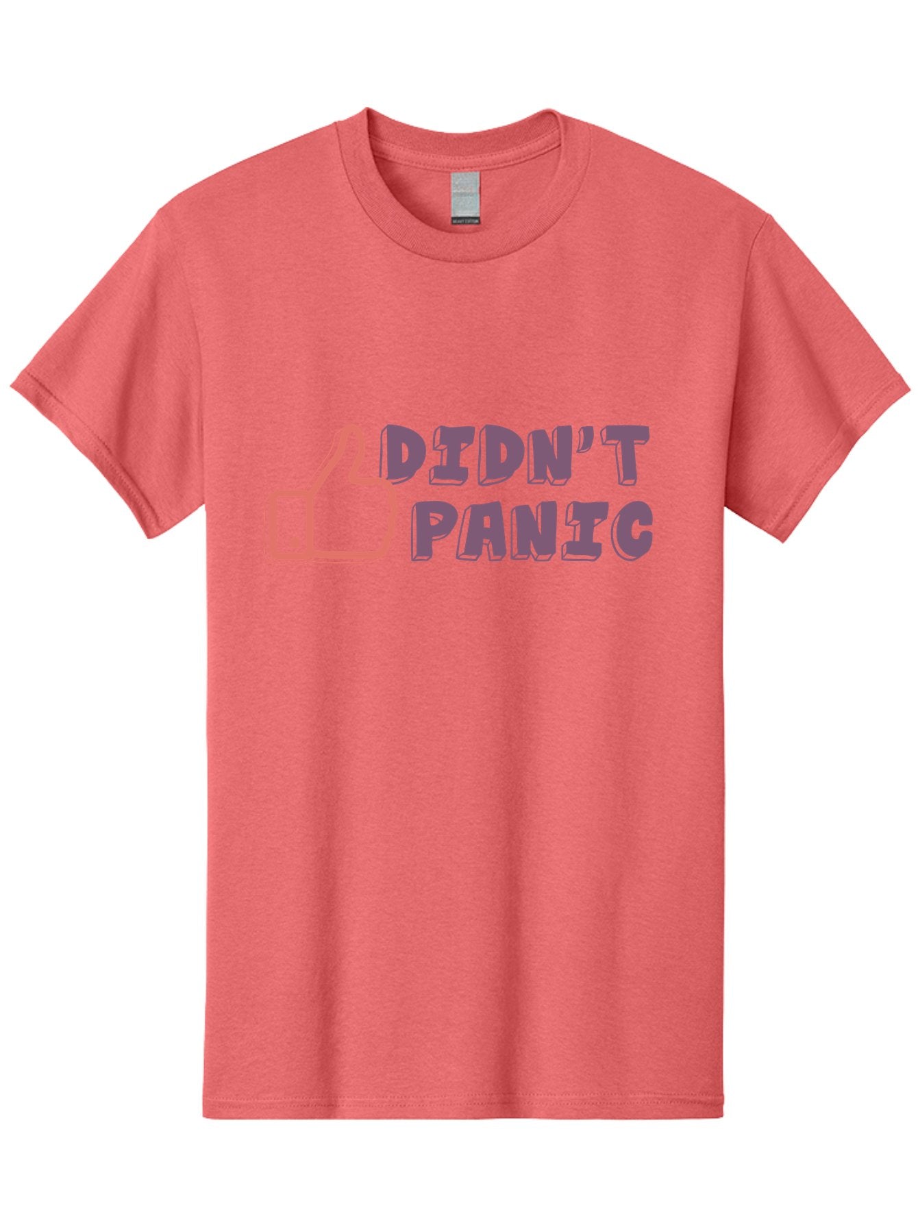 Didn-T-Panic Men'S Graphic Tee, 100% Cotton, Comfortable Casual Summer Wear, Machine Washable, Thumbs Up, Approval, Calmness, Confidence, Positivity, Humor, Parody, Sarcasm, Laid Back Attitude, Relaxed Vibe, Funny Meme Aab898 8