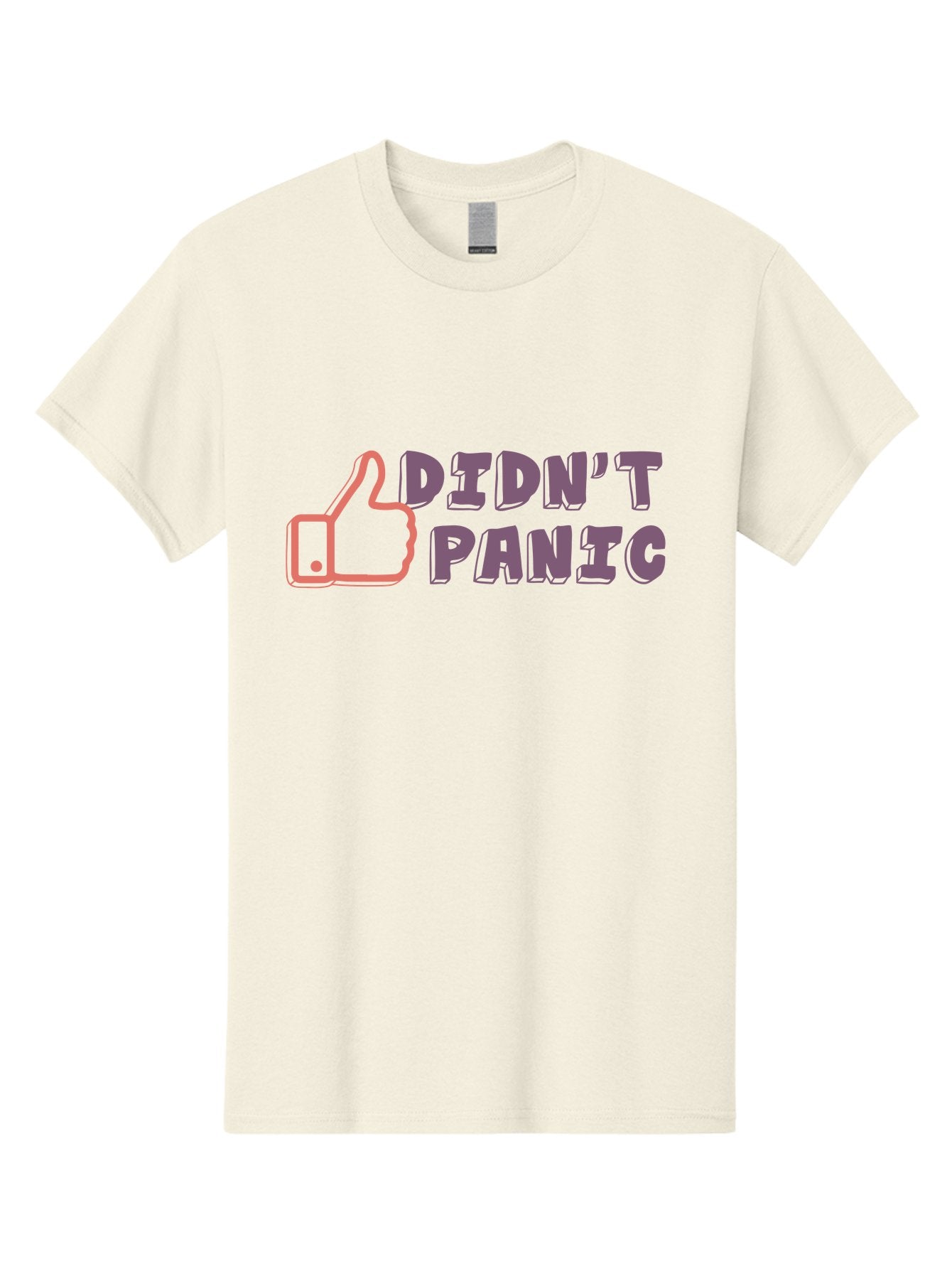 Didn-T-Panic Men'S Graphic Tee, 100% Cotton, Comfortable Casual Summer Wear, Machine Washable, Thumbs Up, Approval, Calmness, Confidence, Positivity, Humor, Parody, Sarcasm, Laid Back Attitude, Relaxed Vibe, Funny Meme Aab898