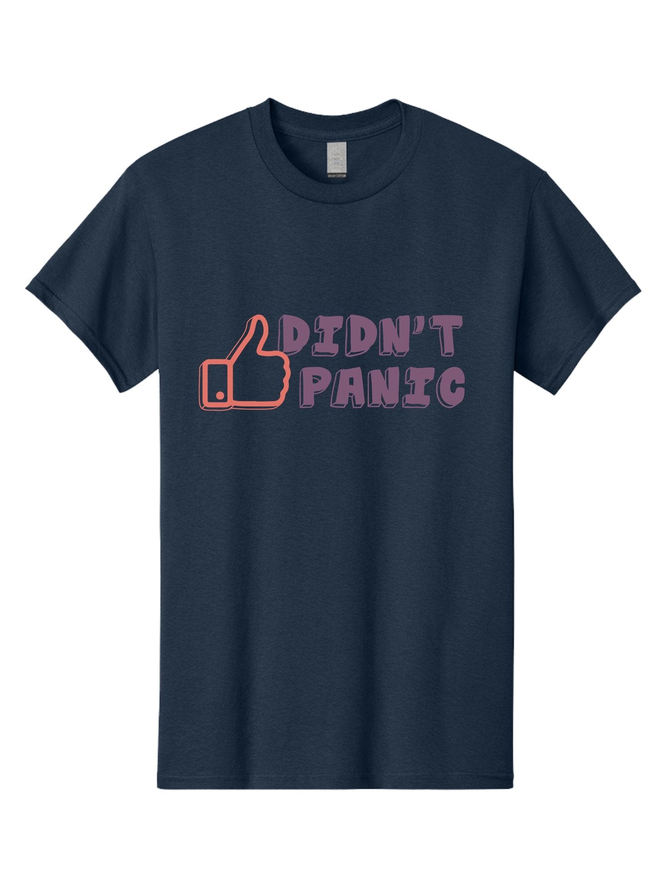 Didn-T-Panic Men'S Graphic Tee, 100% Cotton, Comfortable Casual Summer Wear, Machine Washable, Thumbs Up, Approval, Calmness, Confidence, Positivity, Humor, Parody, Sarcasm, Laid Back Attitude, Relaxed Vibe, Funny Meme Aab898 12