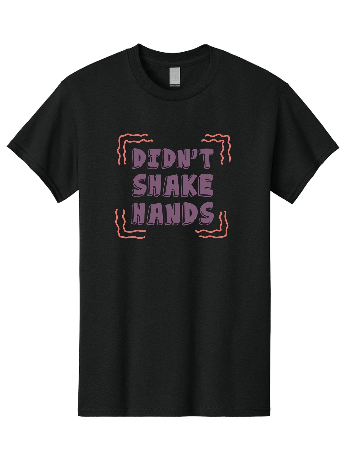Didn-T-Shake-Hands Men'S Graphic Tee, 100% Cotton, Comfortable Casual Summer Wear, Machine Washable, Didn'T Shake Hands, Refusing Handshake, Bold Statement, Viral Meme, Humorous Graphic, Provocative Phrase, Quirky Design, Purple Text, Aab899 9