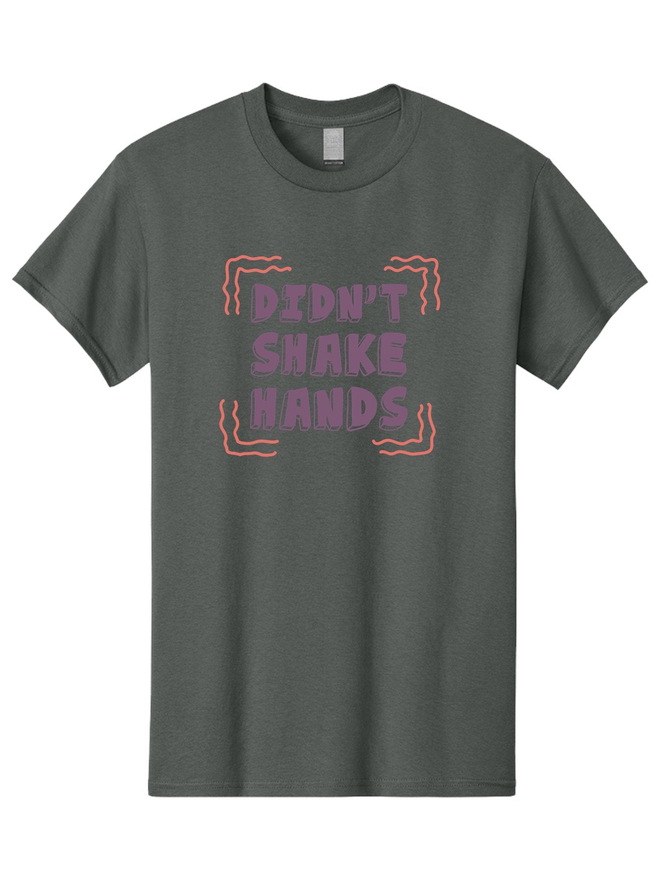 Didn-T-Shake-Hands Men'S Graphic Tee, 100% Cotton, Comfortable Casual Summer Wear, Machine Washable, Didn'T Shake Hands, Refusing Handshake, Bold Statement, Viral Meme, Humorous Graphic, Provocative Phrase, Quirky Design, Purple Text, Aab899 14