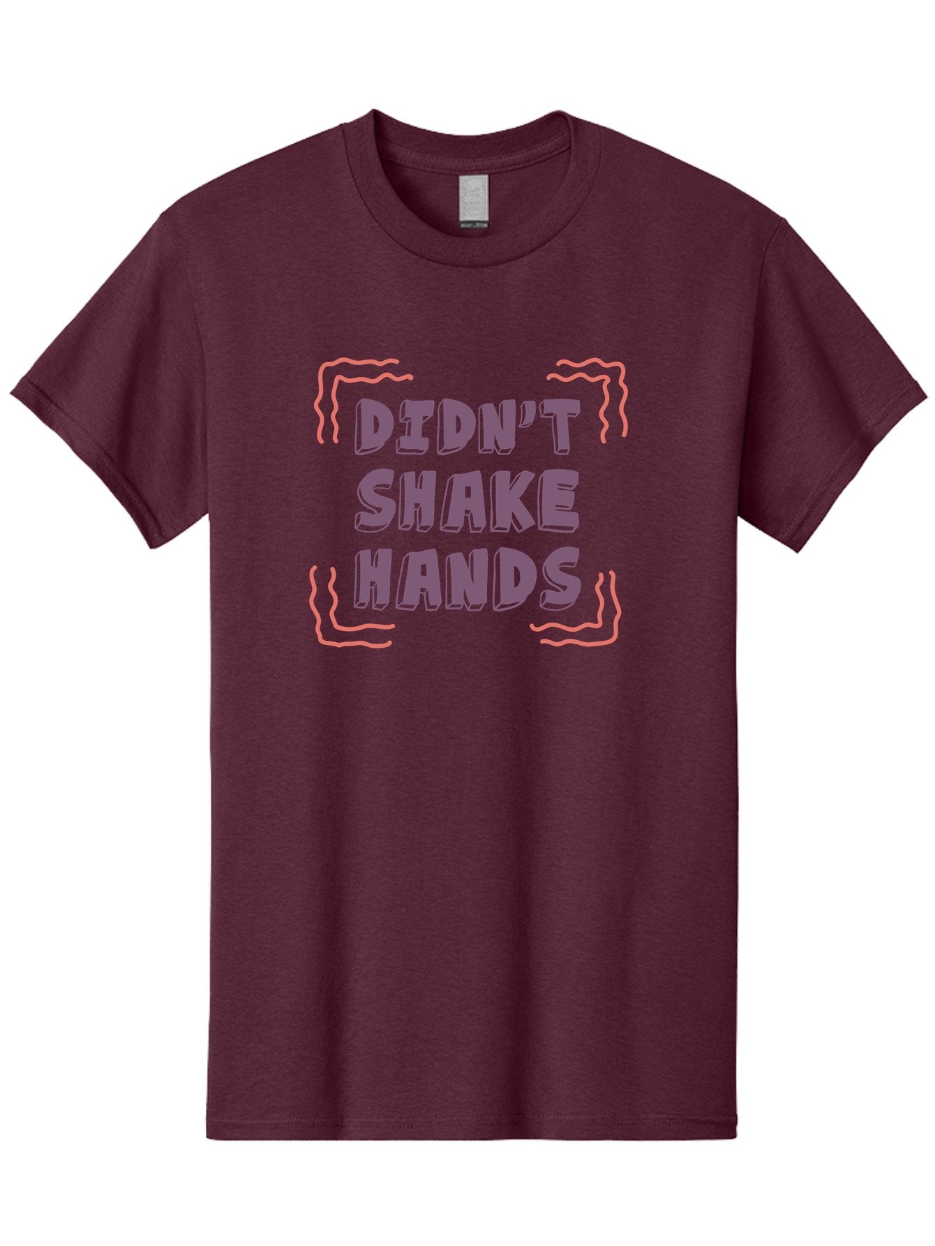 Didn-T-Shake-Hands Men'S Graphic Tee, 100% Cotton, Comfortable Casual Summer Wear, Machine Washable, Didn'T Shake Hands, Refusing Handshake, Bold Statement, Viral Meme, Humorous Graphic, Provocative Phrase, Quirky Design, Purple Text, Aab899 13