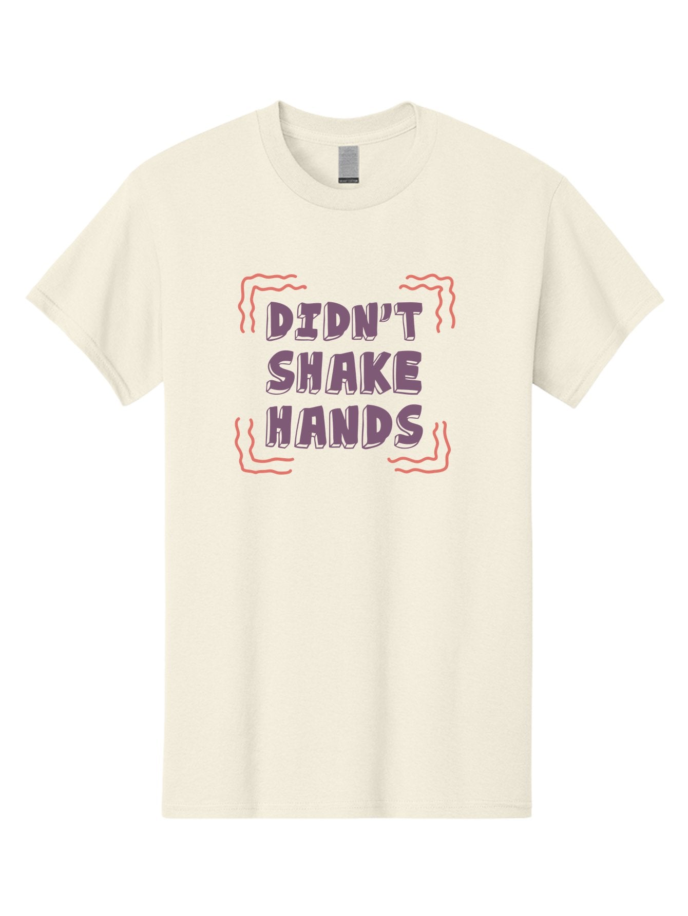Didn-T-Shake-Hands Men'S Graphic Tee, 100% Cotton, Comfortable Casual Summer Wear, Machine Washable, Didn'T Shake Hands, Refusing Handshake, Bold Statement, Viral Meme, Humorous Graphic, Provocative Phrase, Quirky Design, Purple Text, Aab899 11