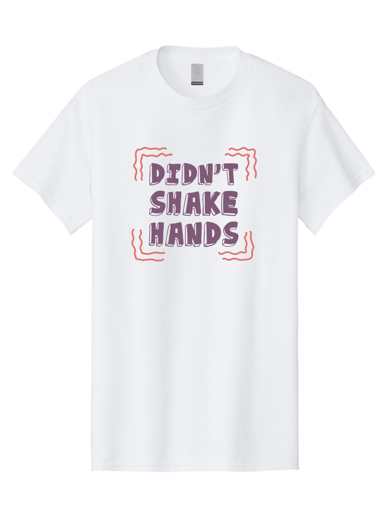Didn-T-Shake-Hands Men'S Graphic Tee, 100% Cotton, Comfortable Casual Summer Wear, Machine Washable, Didn'T Shake Hands, Refusing Handshake, Bold Statement, Viral Meme, Humorous Graphic, Provocative Phrase, Quirky Design, Purple Text, Aab899 6