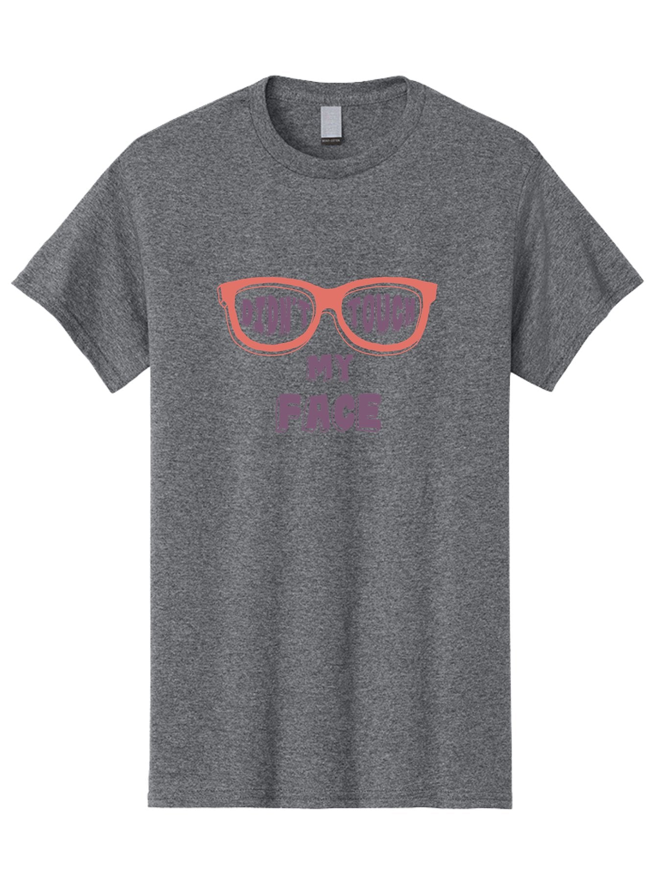 Didn-T-Touch-My-Face Men'S Graphic Tee, 100% Cotton, Comfortable Casual Summer Wear, Machine Washable, Funny Glasses, Quirky Saying, Humorous Design, Pink Glasses, Purple Text, Hygiene Reminder, Viral Meme, Eye-Catching Graphic, Aab900 11