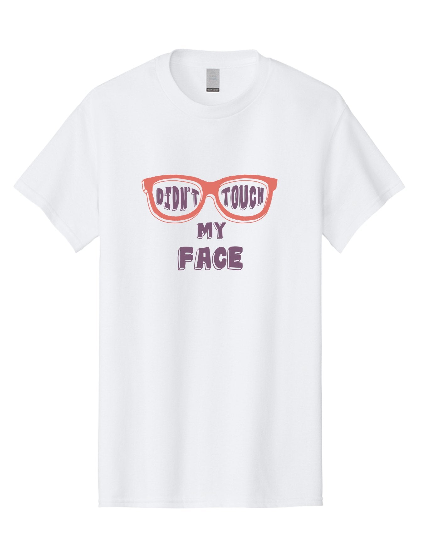 Didn-T-Touch-My-Face Men'S Graphic Tee, 100% Cotton, Comfortable Casual Summer Wear, Machine Washable, Funny Glasses, Quirky Saying, Humorous Design, Pink Glasses, Purple Text, Hygiene Reminder, Viral Meme, Eye-Catching Graphic, Aab900 6