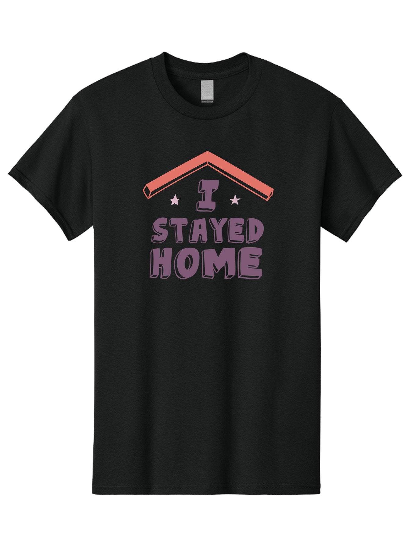 I-Stayed-Home Men'S Graphic Tee, 100% Cotton, Comfortable Casual Summer Wear, Machine Washable, Stay Home, Social Distancing, Covid-19 Awareness, Home Sweet Home, Quarantine Life, Lockdown, Purple And Pink Typography, Illustration Aab907 5