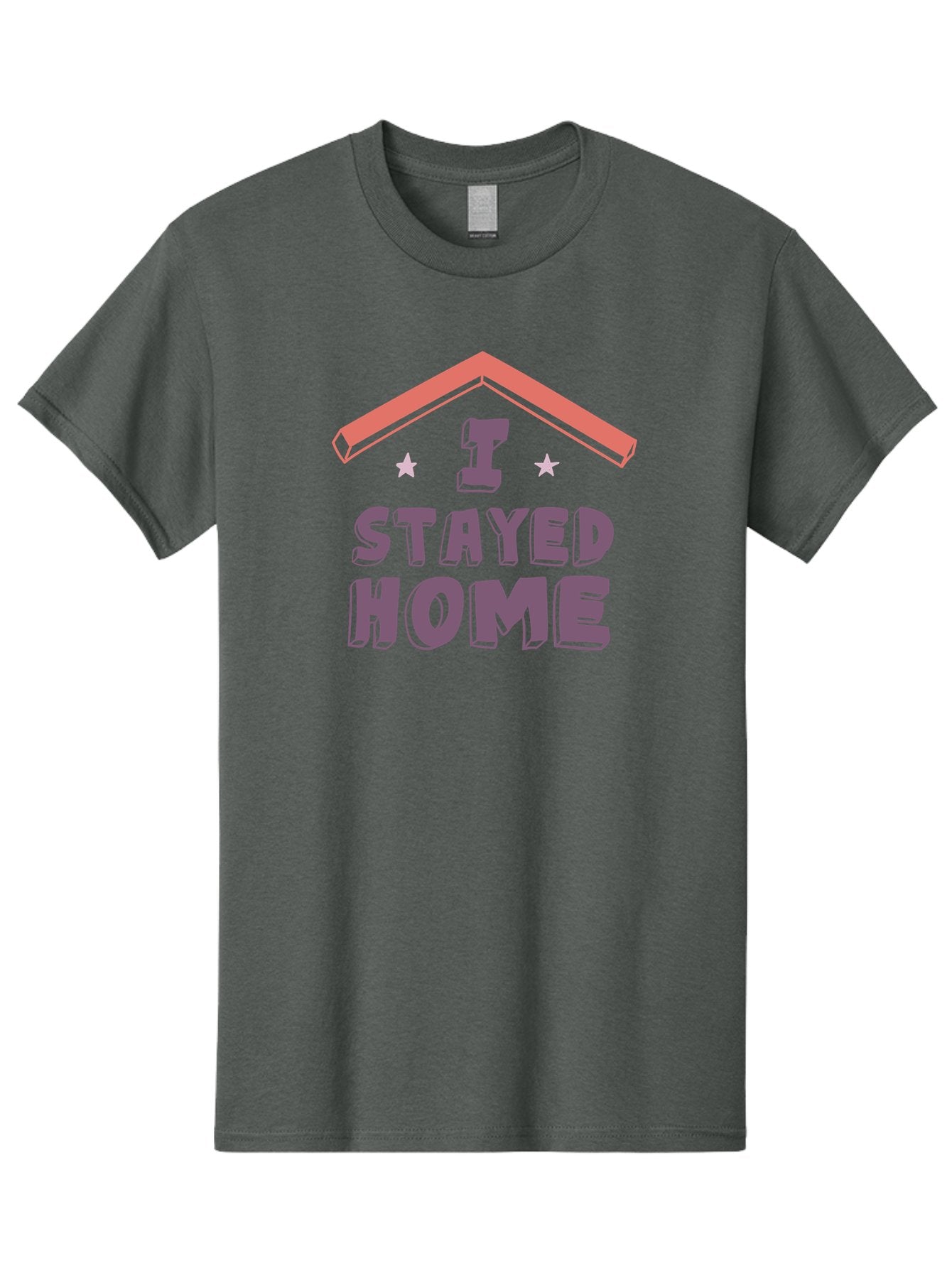 I-Stayed-Home Men'S Graphic Tee, 100% Cotton, Comfortable Casual Summer Wear, Machine Washable, Stay Home, Social Distancing, Covid-19 Awareness, Home Sweet Home, Quarantine Life, Lockdown, Purple And Pink Typography, Illustration Aab907 14