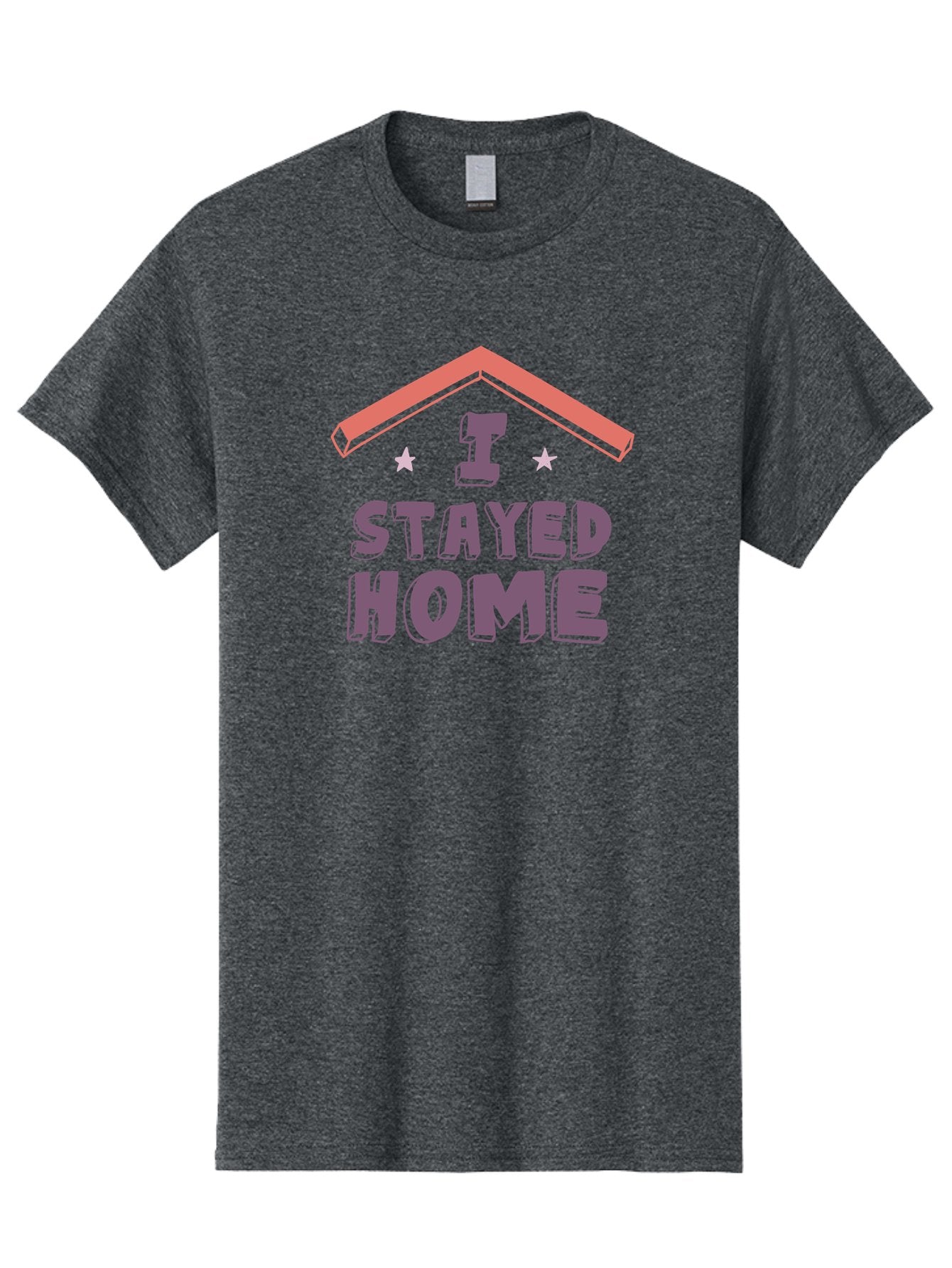 I-Stayed-Home Men'S Graphic Tee, 100% Cotton, Comfortable Casual Summer Wear, Machine Washable, Stay Home, Social Distancing, Covid-19 Awareness, Home Sweet Home, Quarantine Life, Lockdown, Purple And Pink Typography, Illustration Aab907 3
