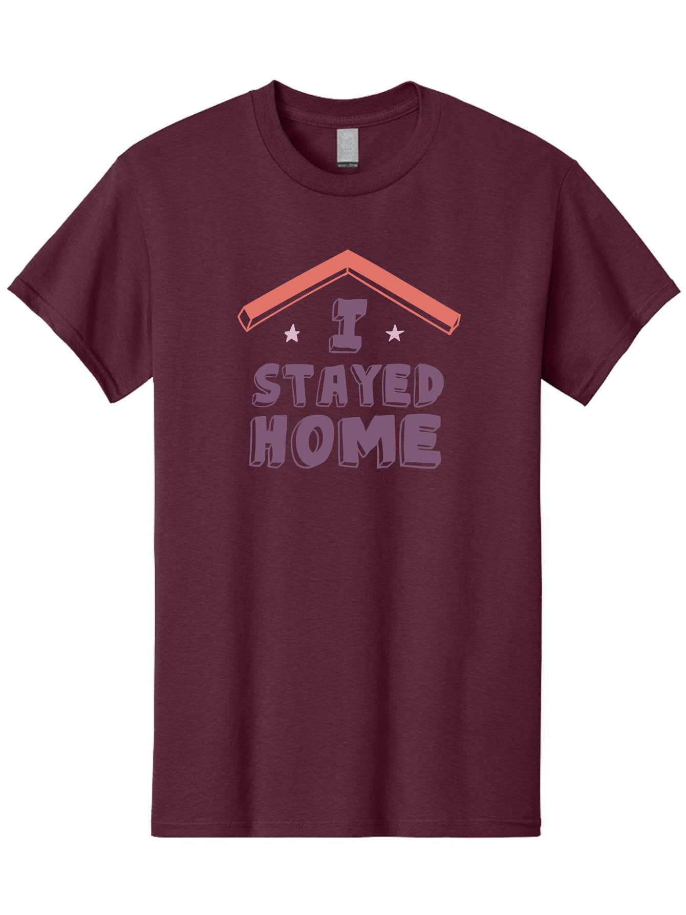 I-Stayed-Home Men'S Graphic Tee, 100% Cotton, Comfortable Casual Summer Wear, Machine Washable, Stay Home, Social Distancing, Covid-19 Awareness, Home Sweet Home, Quarantine Life, Lockdown, Purple And Pink Typography, Illustration Aab907 10