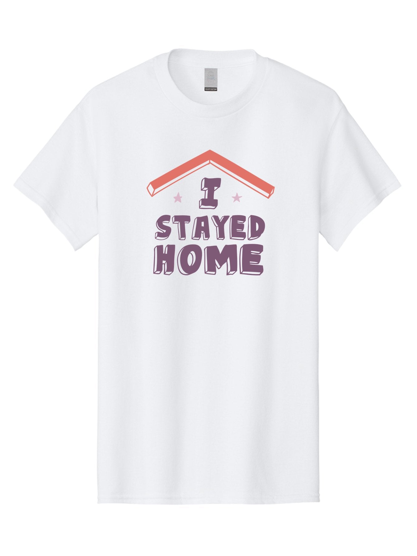 I-Stayed-Home Men'S Graphic Tee, 100% Cotton, Comfortable Casual Summer Wear, Machine Washable, Stay Home, Social Distancing, Covid-19 Awareness, Home Sweet Home, Quarantine Life, Lockdown, Purple And Pink Typography, Illustration Aab907 8