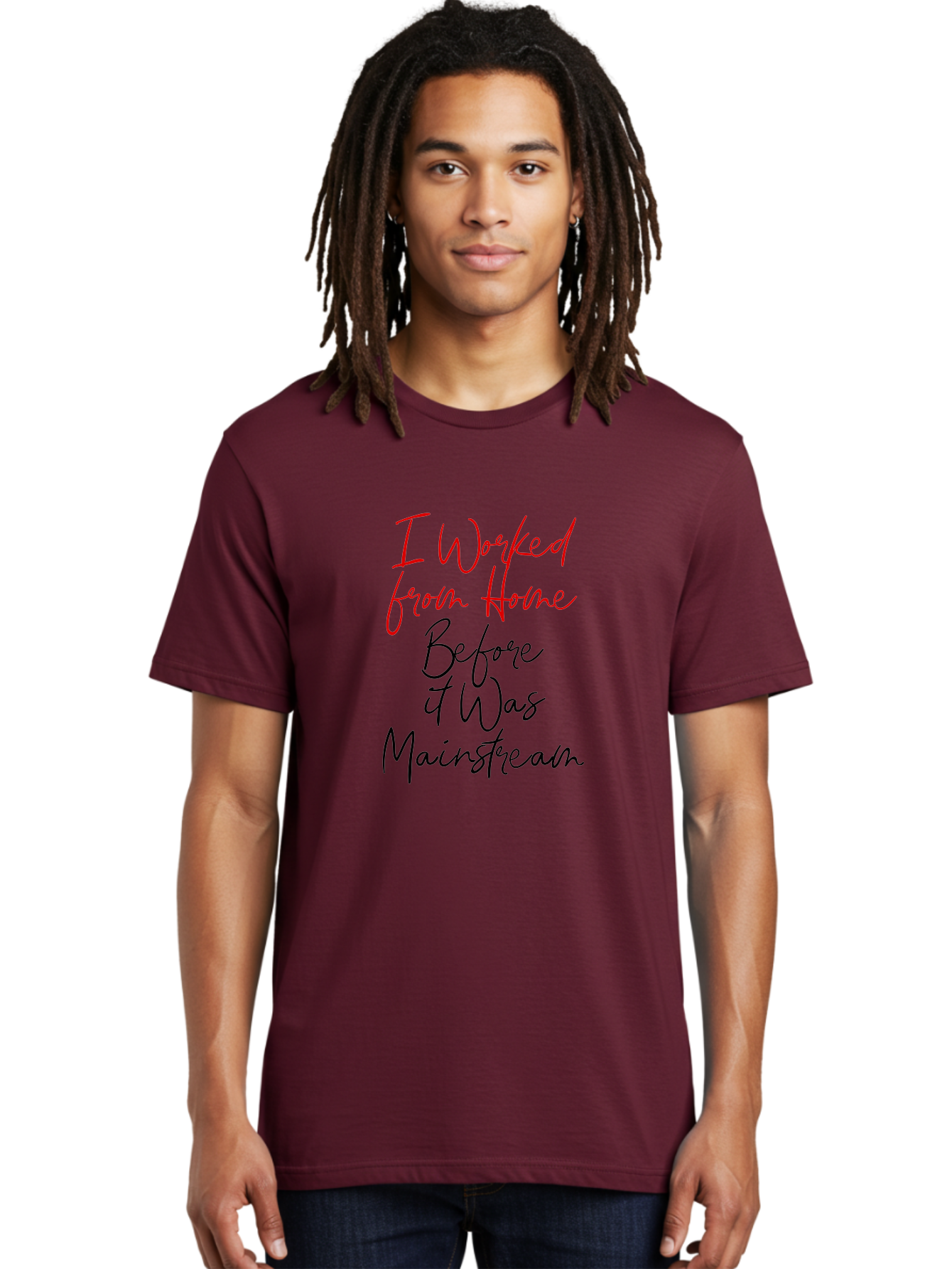 I-Worked-From-Home-Before-It-Was-Mainstream Men'S Graphic Tee, 100% Cotton, Comfortable Casual Summer Wear, Machine Washable, Remote Work, Work From Home, Flexible Work Arrangements, Career Independence, Non-Traditional Workspaces, Pioneer, Aab909