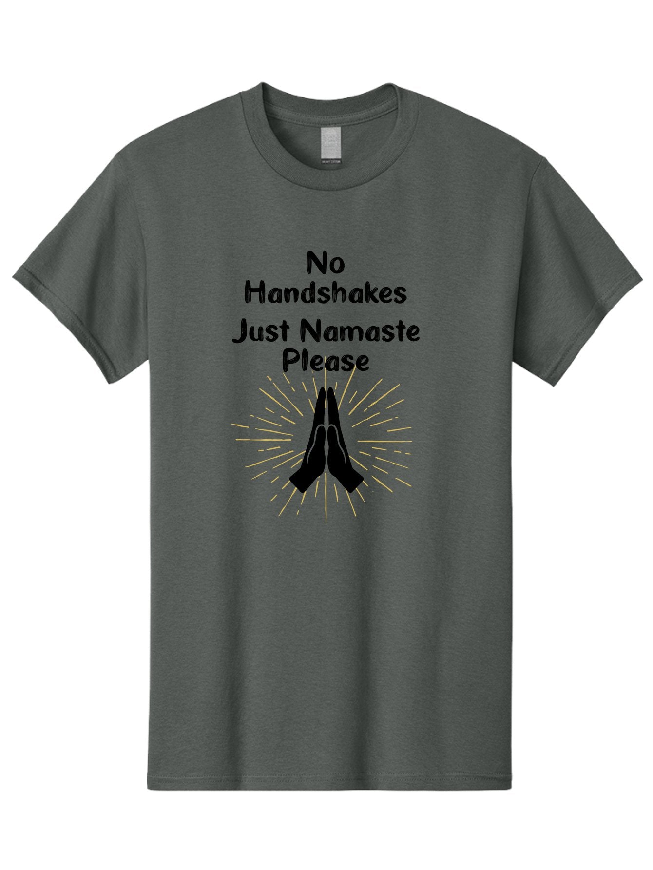 No-Handshakes-Just-Namaste Men'S Graphic Tee, 100% Cotton, Comfortable Casual Summer Wear, Machine Washable, Namaste Greeting, Hands Together, Prayer Pose, Yoga Symbol, Mindfulness, Spiritual Gesture, No Handshakes, Respectful Hello, Aab911 13