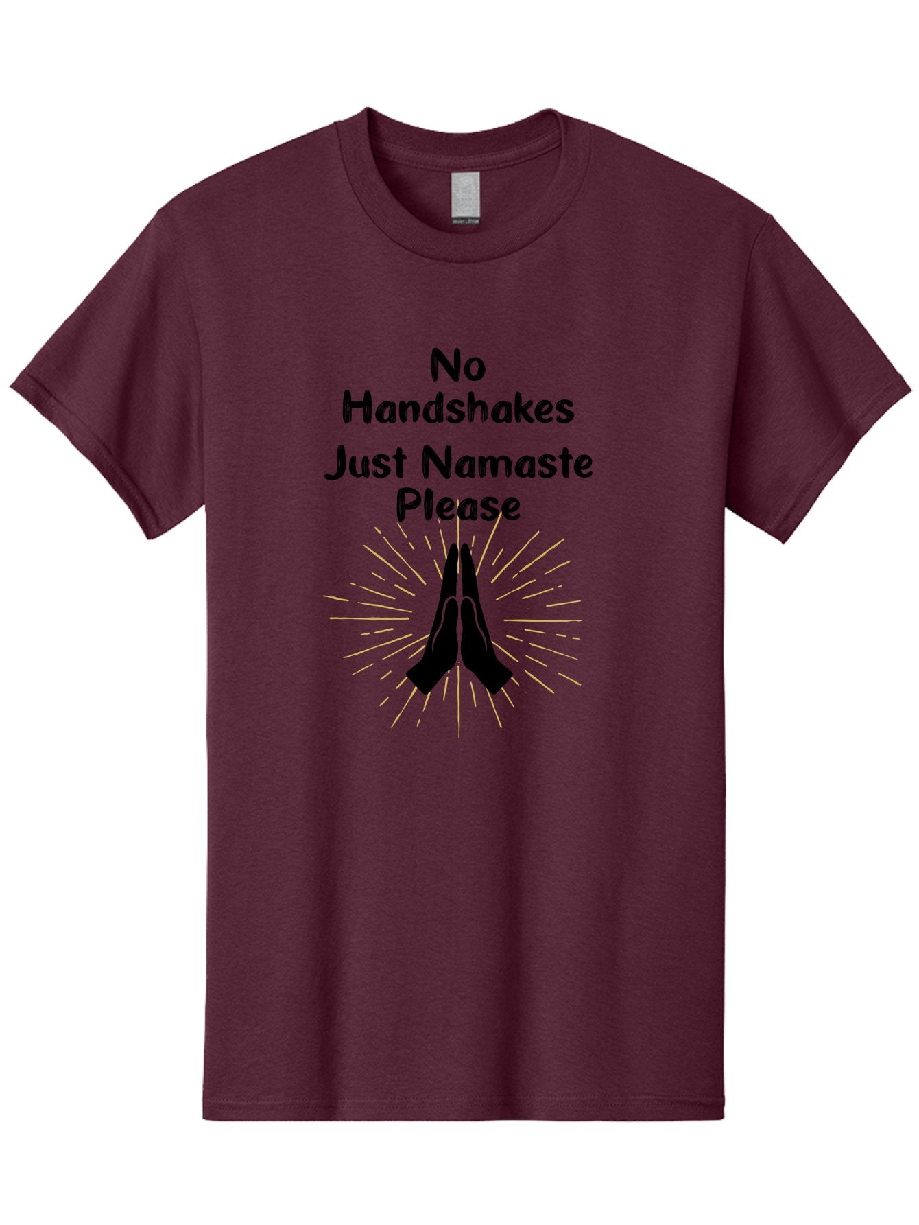 No-Handshakes-Just-Namaste Men'S Graphic Tee, 100% Cotton, Comfortable Casual Summer Wear, Machine Washable, Namaste Greeting, Hands Together, Prayer Pose, Yoga Symbol, Mindfulness, Spiritual Gesture, No Handshakes, Respectful Hello, Aab911 4