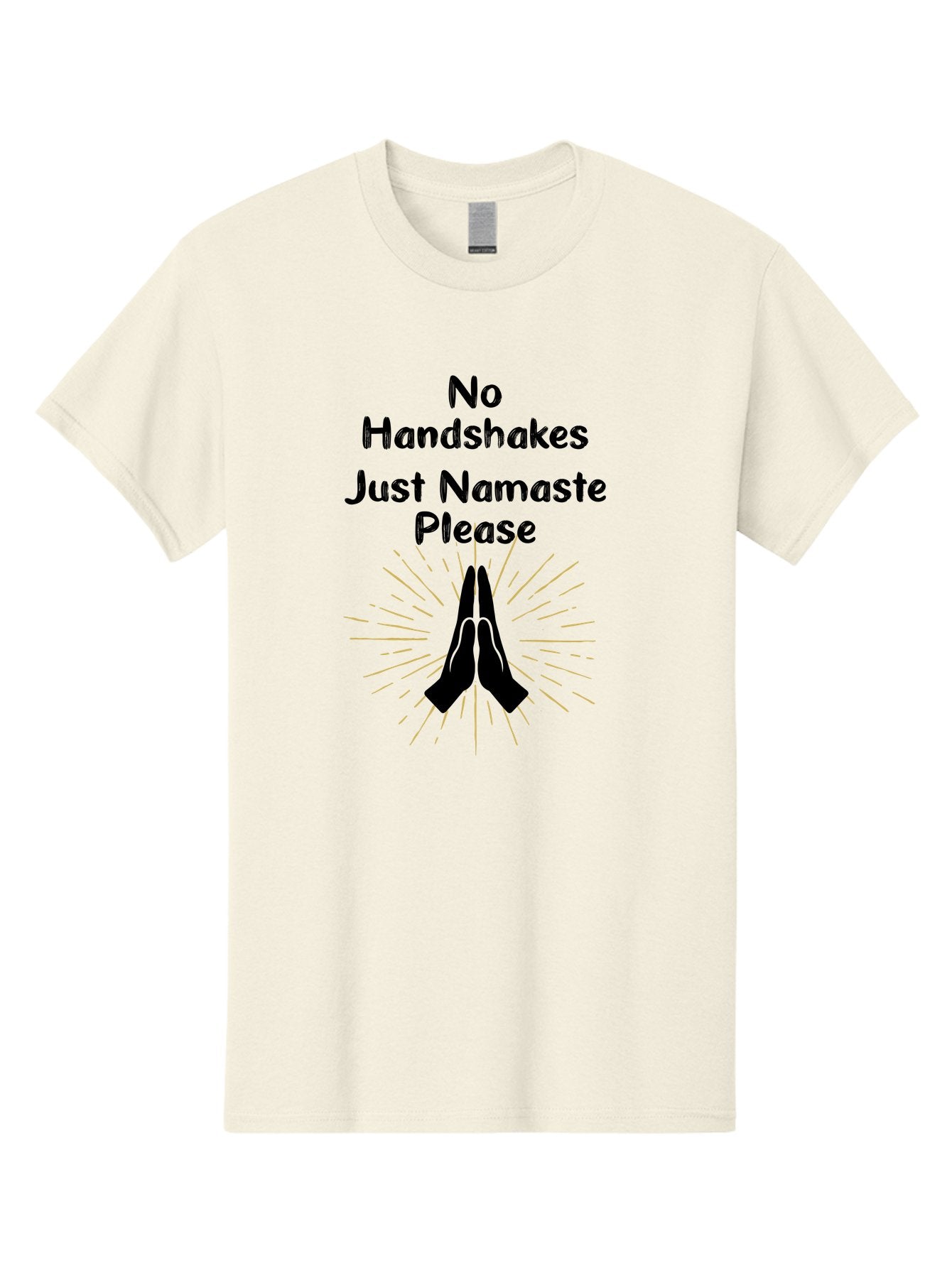 No-Handshakes-Just-Namaste Men'S Graphic Tee, 100% Cotton, Comfortable Casual Summer Wear, Machine Washable, Namaste Greeting, Hands Together, Prayer Pose, Yoga Symbol, Mindfulness, Spiritual Gesture, No Handshakes, Respectful Hello, Aab911 14