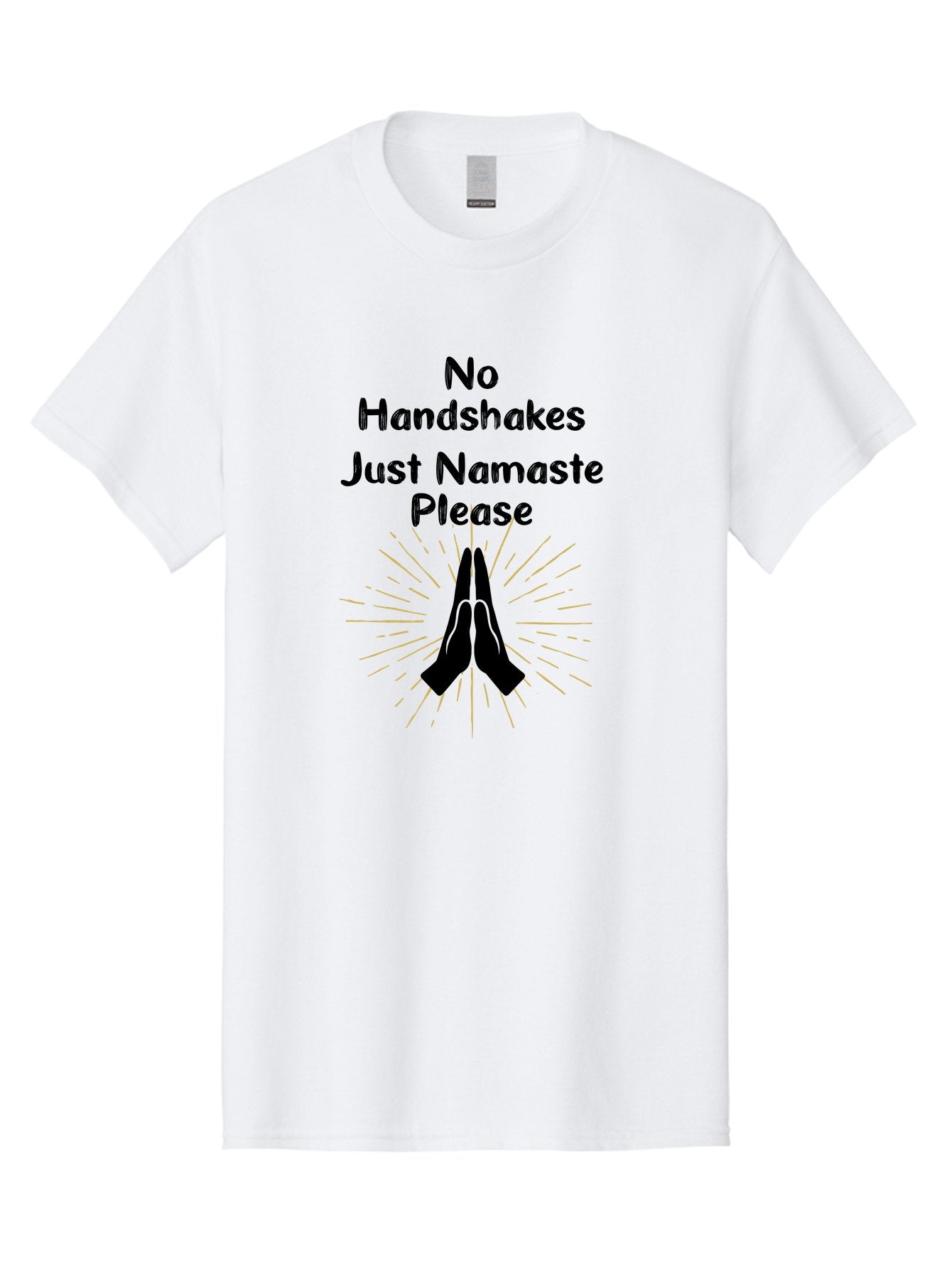 No-Handshakes-Just-Namaste Men'S Graphic Tee, 100% Cotton, Comfortable Casual Summer Wear, Machine Washable, Namaste Greeting, Hands Together, Prayer Pose, Yoga Symbol, Mindfulness, Spiritual Gesture, No Handshakes, Respectful Hello, Aab911 8