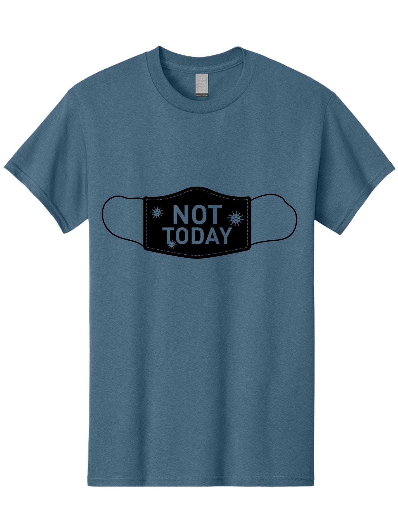 Not-Today-Face-Mask Men'S Graphic Tee, 100% Cotton, Comfortable Casual Summer Wear, Machine Washable, Protective Face Mask, Not Today Phrase, Germs And Viruses, Prevention And Protection, Health And Wellness, Covid-19 Awareness, Aab913 8