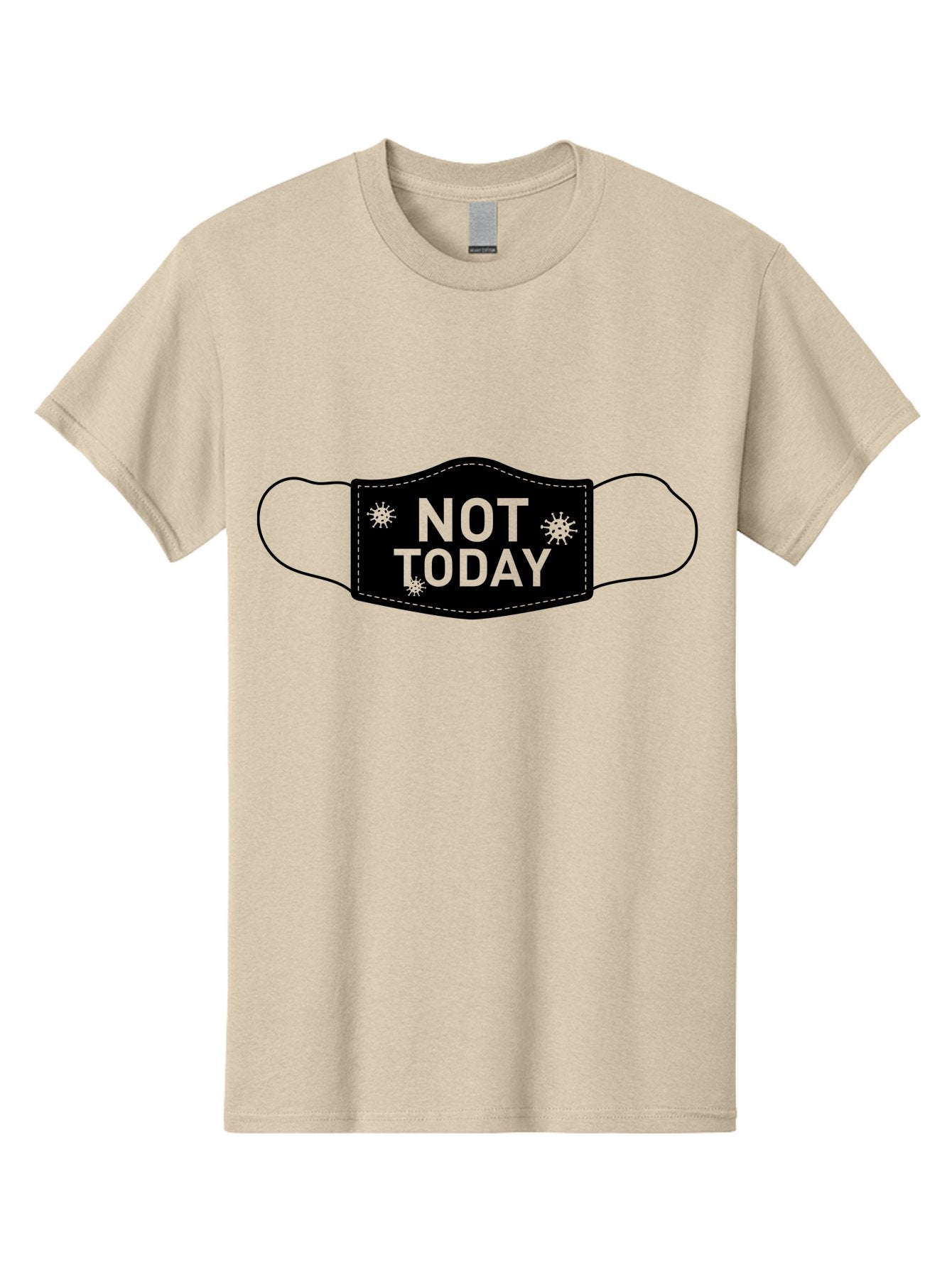 Not-Today-Face-Mask Men'S Graphic Tee, 100% Cotton, Comfortable Casual Summer Wear, Machine Washable, Protective Face Mask, Not Today Phrase, Germs And Viruses, Prevention And Protection, Health And Wellness, Covid-19 Awareness, Aab913 4