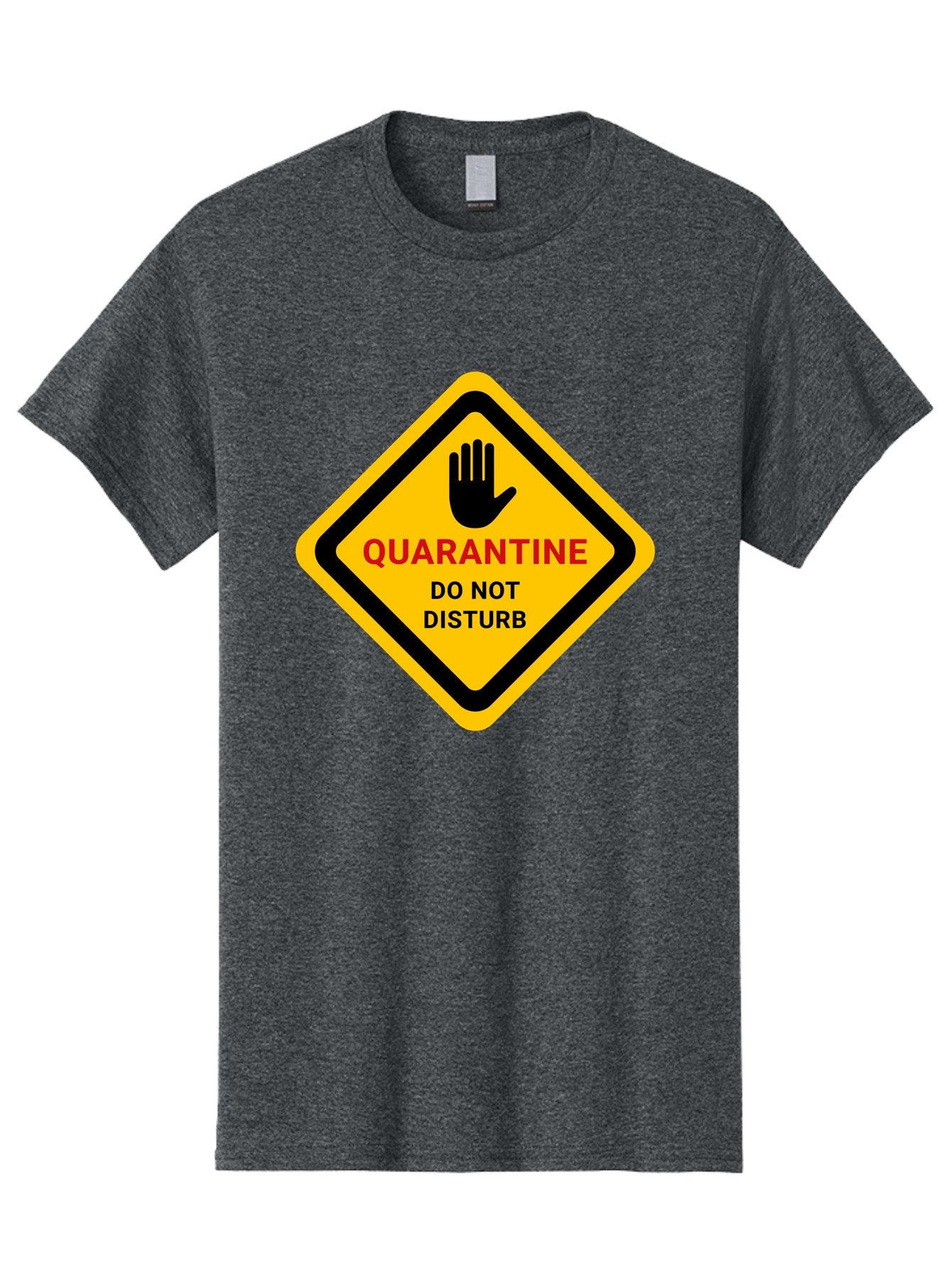 Quarantine-Warning-Sign Men'S Graphic Tee, 100% Cotton, Comfortable Casual Summer Wear, Machine Washable, Quarantine Sign, Warning Sign, Do Not Disturb, Hand Gesture, Caution Sign, Health Alert, Isolation Notice, Pandemic Warning Aab915 11