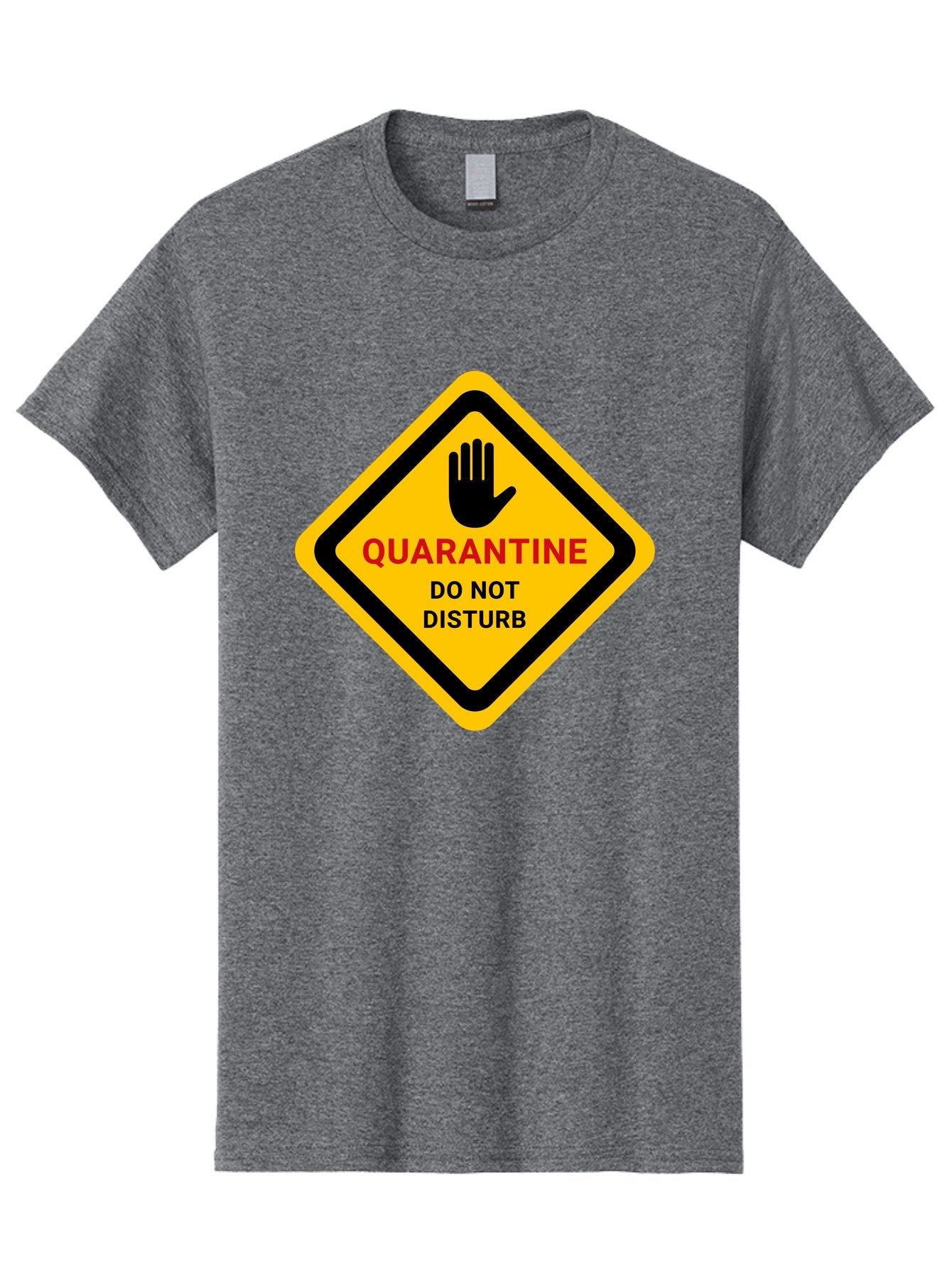 Quarantine-Warning-Sign Men'S Graphic Tee, 100% Cotton, Comfortable Casual Summer Wear, Machine Washable, Quarantine Sign, Warning Sign, Do Not Disturb, Hand Gesture, Caution Sign, Health Alert, Isolation Notice, Pandemic Warning Aab915 13