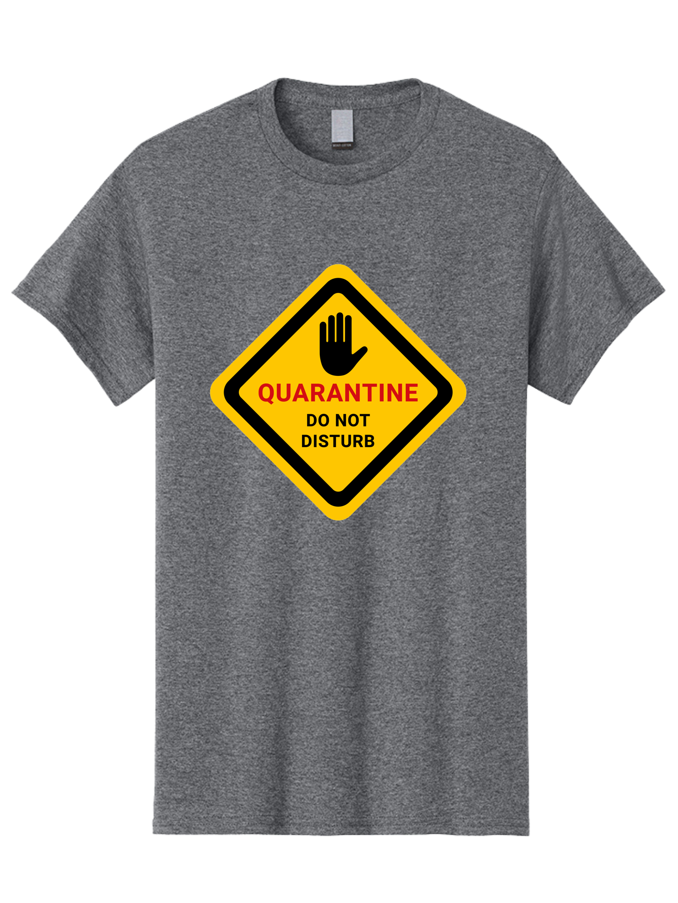 Quarantine-Warning-Sign Men'S Graphic Tee, 100% Cotton, Comfortable Casual Summer Wear, Machine Washable, Quarantine Sign, Warning Sign, Do Not Disturb, Hand Gesture, Caution Sign, Health Alert, Isolation Notice, Pandemic Warning Aab915 29