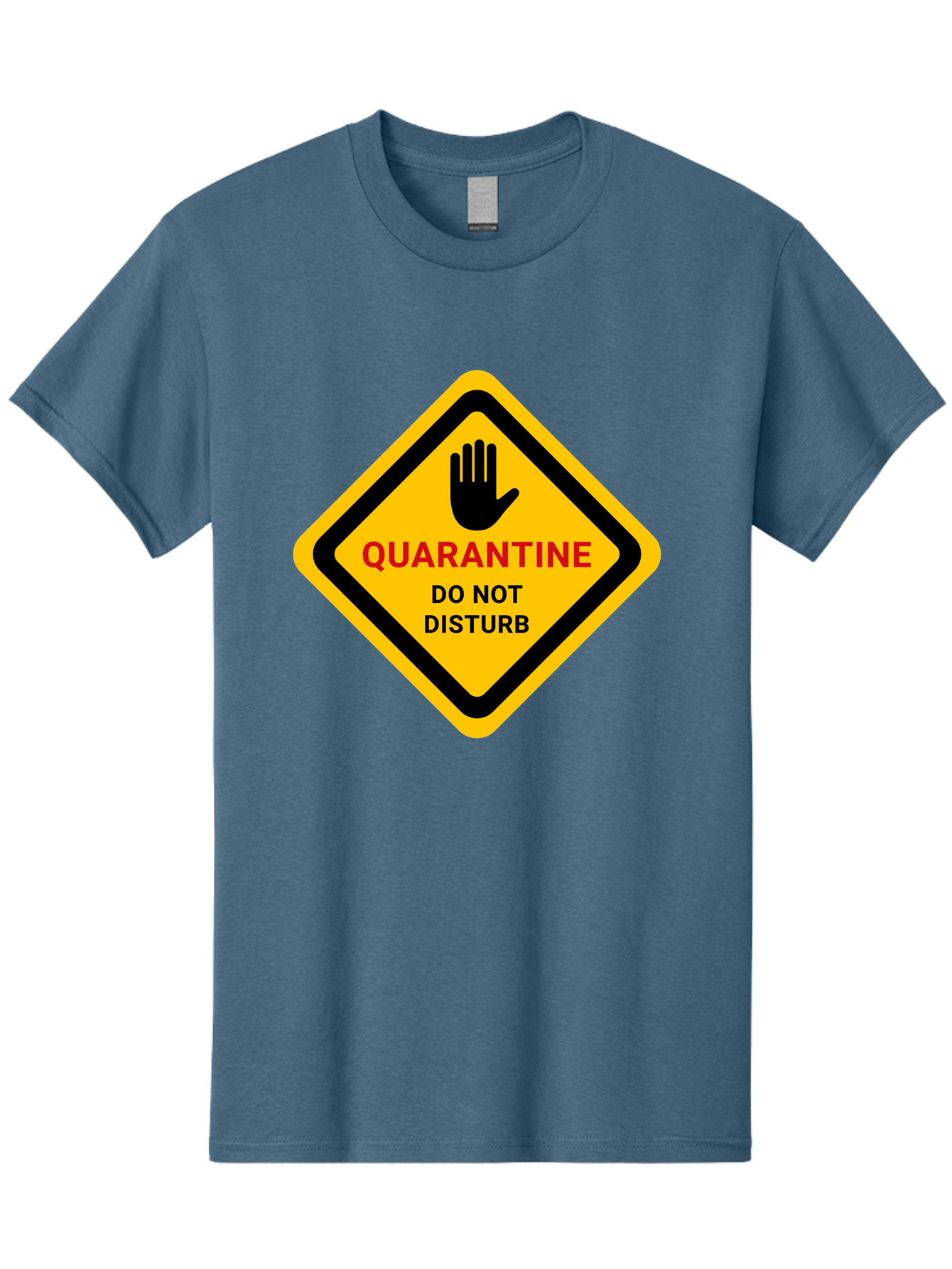 Quarantine-Warning-Sign Men'S Graphic Tee, 100% Cotton, Comfortable Casual Summer Wear, Machine Washable, Quarantine Sign, Warning Sign, Do Not Disturb, Hand Gesture, Caution Sign, Health Alert, Isolation Notice, Pandemic Warning Aab915 17