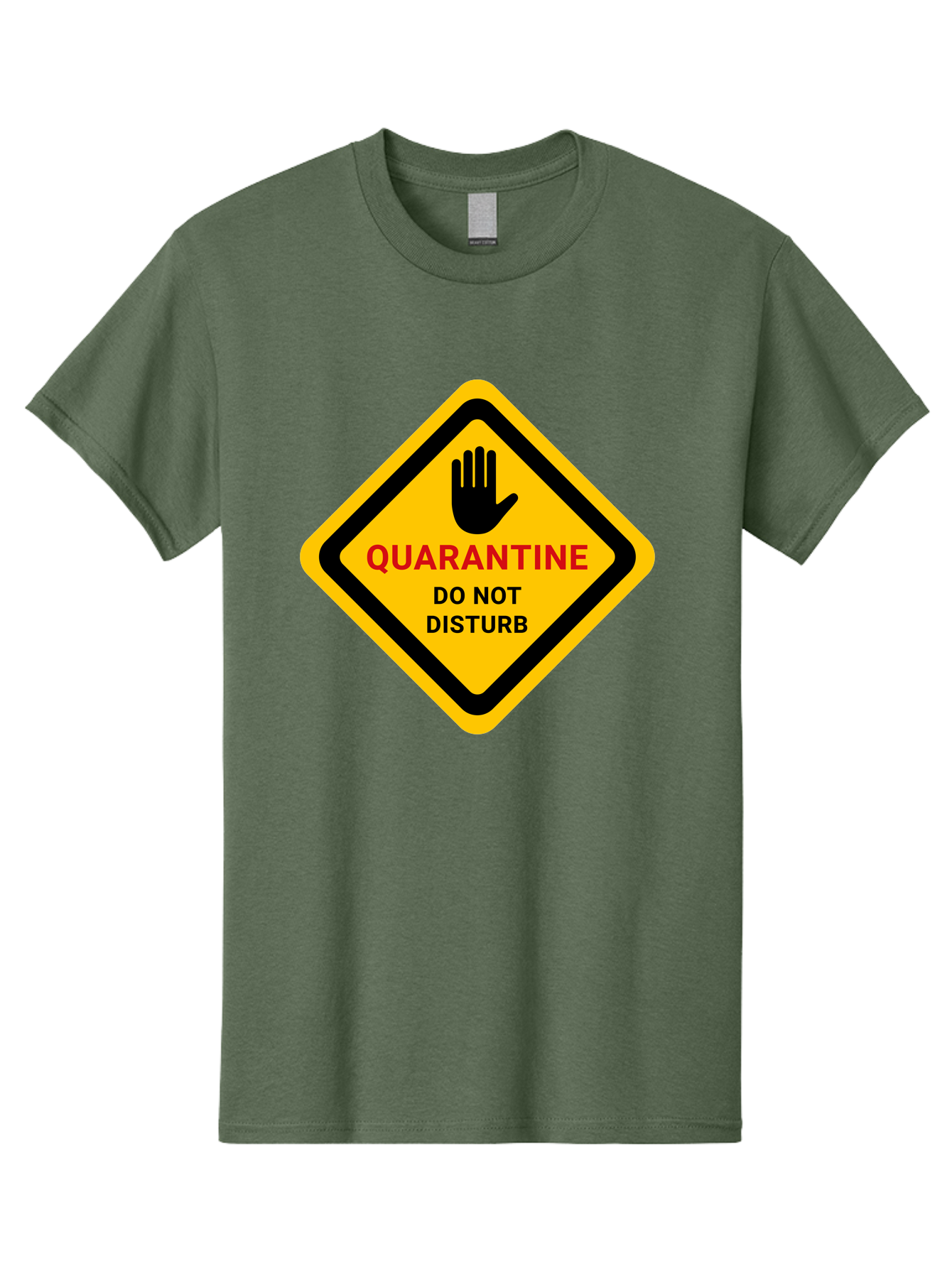 Quarantine-Warning-Sign Men'S Graphic Tee, 100% Cotton, Comfortable Casual Summer Wear, Machine Washable, Quarantine Sign, Warning Sign, Do Not Disturb, Hand Gesture, Caution Sign, Health Alert, Isolation Notice, Pandemic Warning Aab915 9