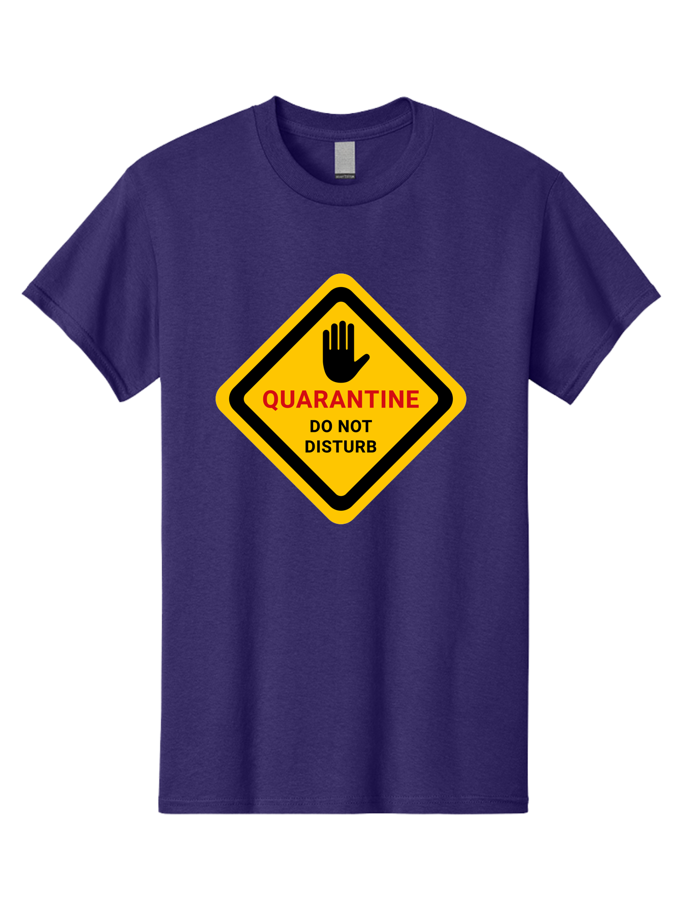 Quarantine-Warning-Sign Men'S Graphic Tee, 100% Cotton, Comfortable Casual Summer Wear, Machine Washable, Quarantine Sign, Warning Sign, Do Not Disturb, Hand Gesture, Caution Sign, Health Alert, Isolation Notice, Pandemic Warning Aab915 3