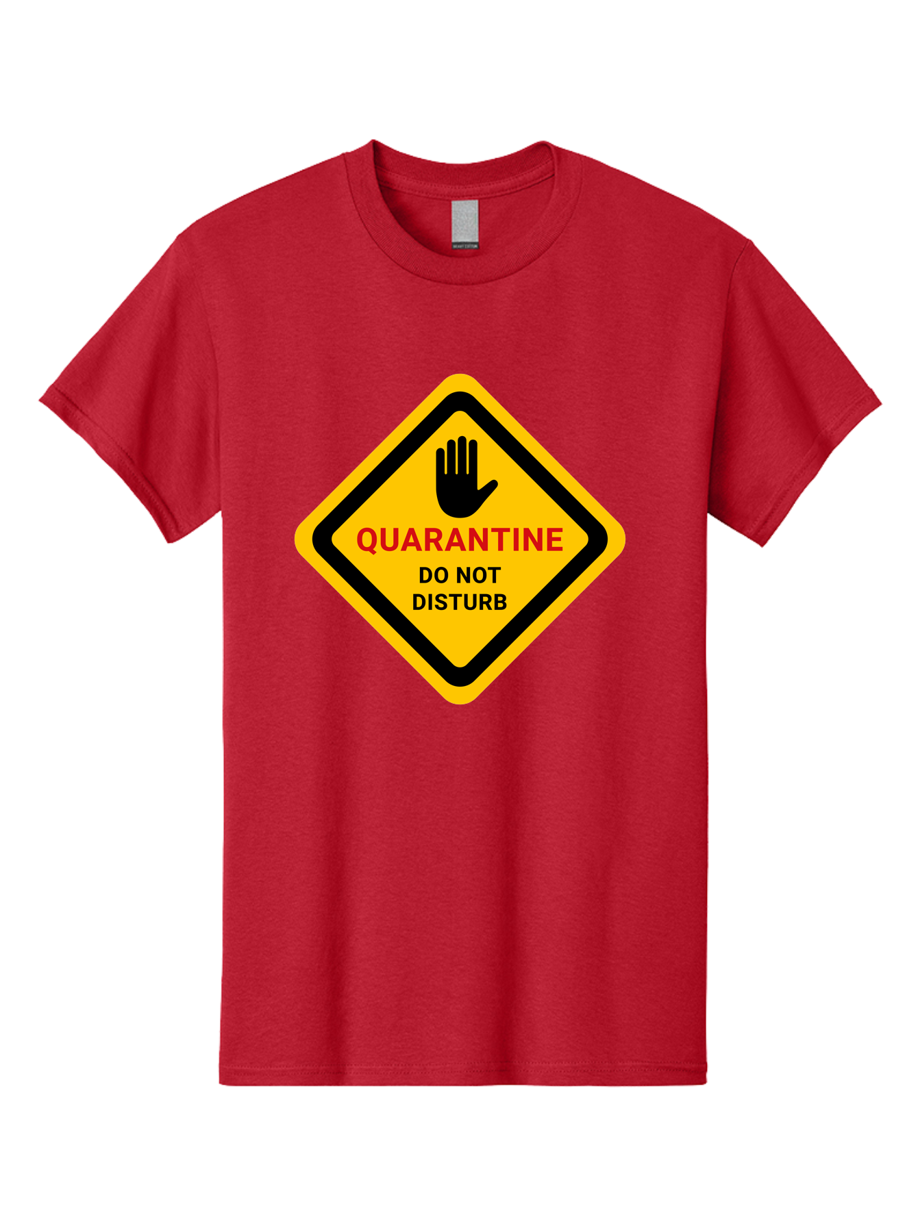 Quarantine-Warning-Sign Men'S Graphic Tee, 100% Cotton, Comfortable Casual Summer Wear, Machine Washable, Quarantine Sign, Warning Sign, Do Not Disturb, Hand Gesture, Caution Sign, Health Alert, Isolation Notice, Pandemic Warning Aab915 11