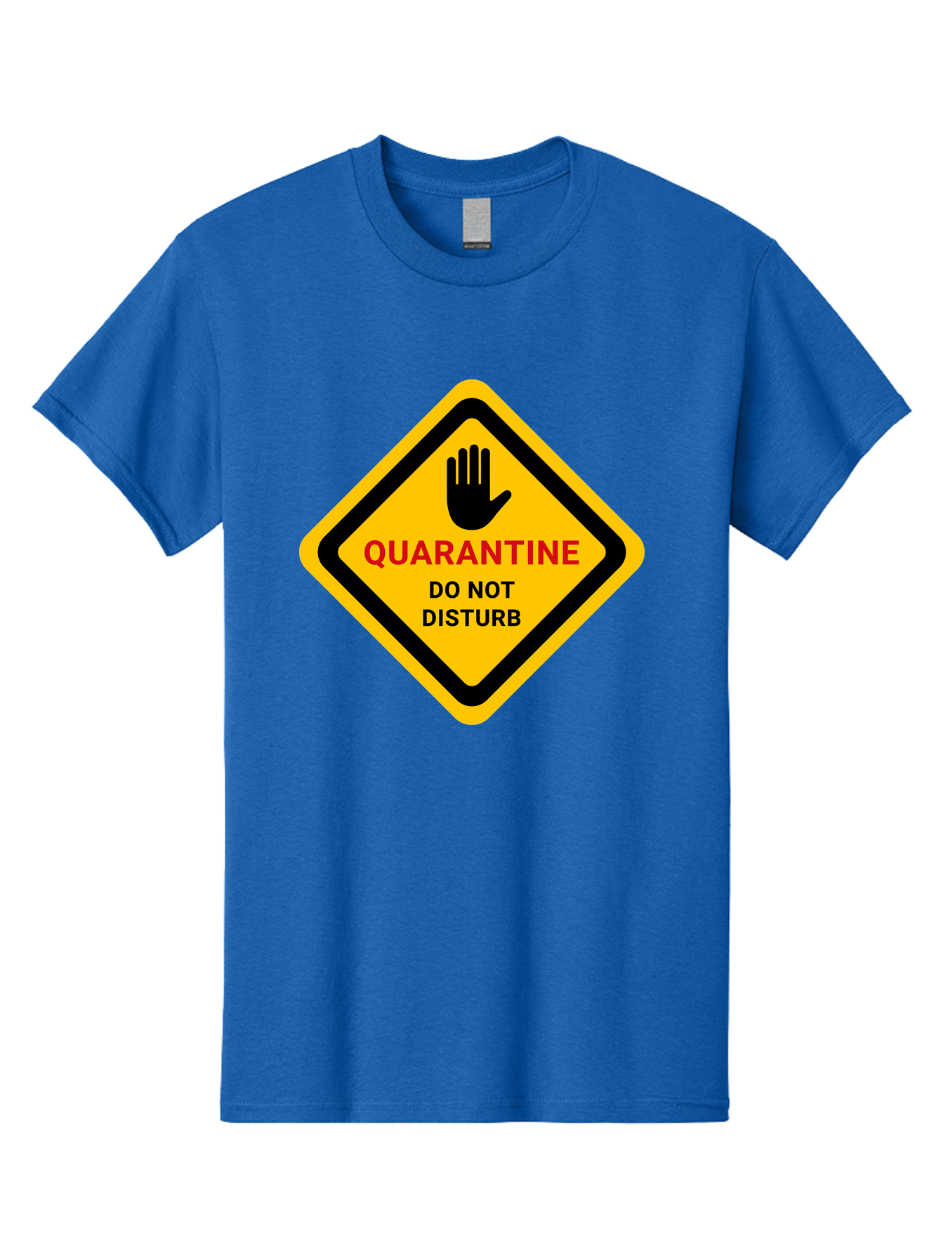 Quarantine-Warning-Sign Men'S Graphic Tee, 100% Cotton, Comfortable Casual Summer Wear, Machine Washable, Quarantine Sign, Warning Sign, Do Not Disturb, Hand Gesture, Caution Sign, Health Alert, Isolation Notice, Pandemic Warning Aab915 21