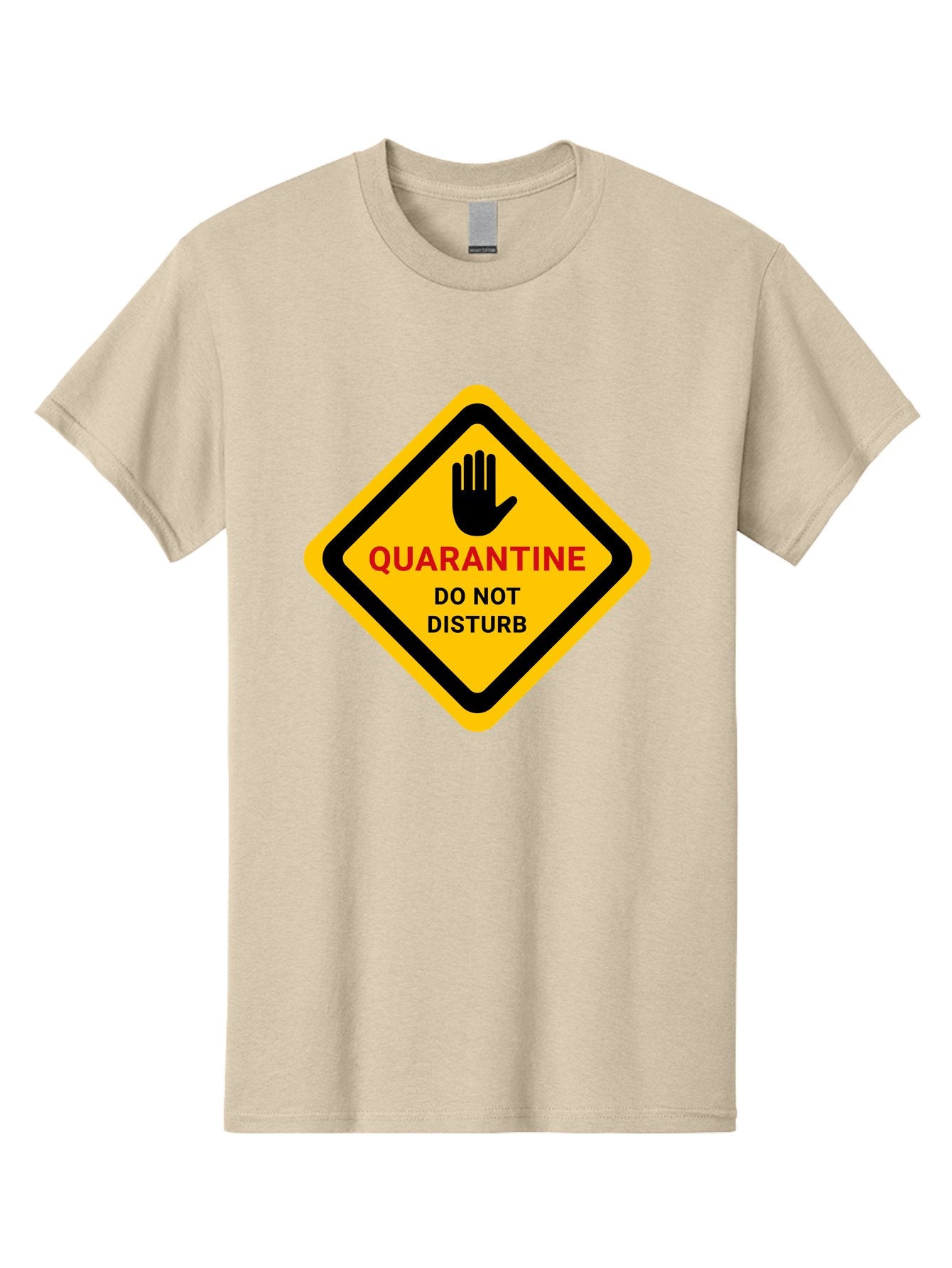 Quarantine-Warning-Sign Men'S Graphic Tee, 100% Cotton, Comfortable Casual Summer Wear, Machine Washable, Quarantine Sign, Warning Sign, Do Not Disturb, Hand Gesture, Caution Sign, Health Alert, Isolation Notice, Pandemic Warning Aab915 6