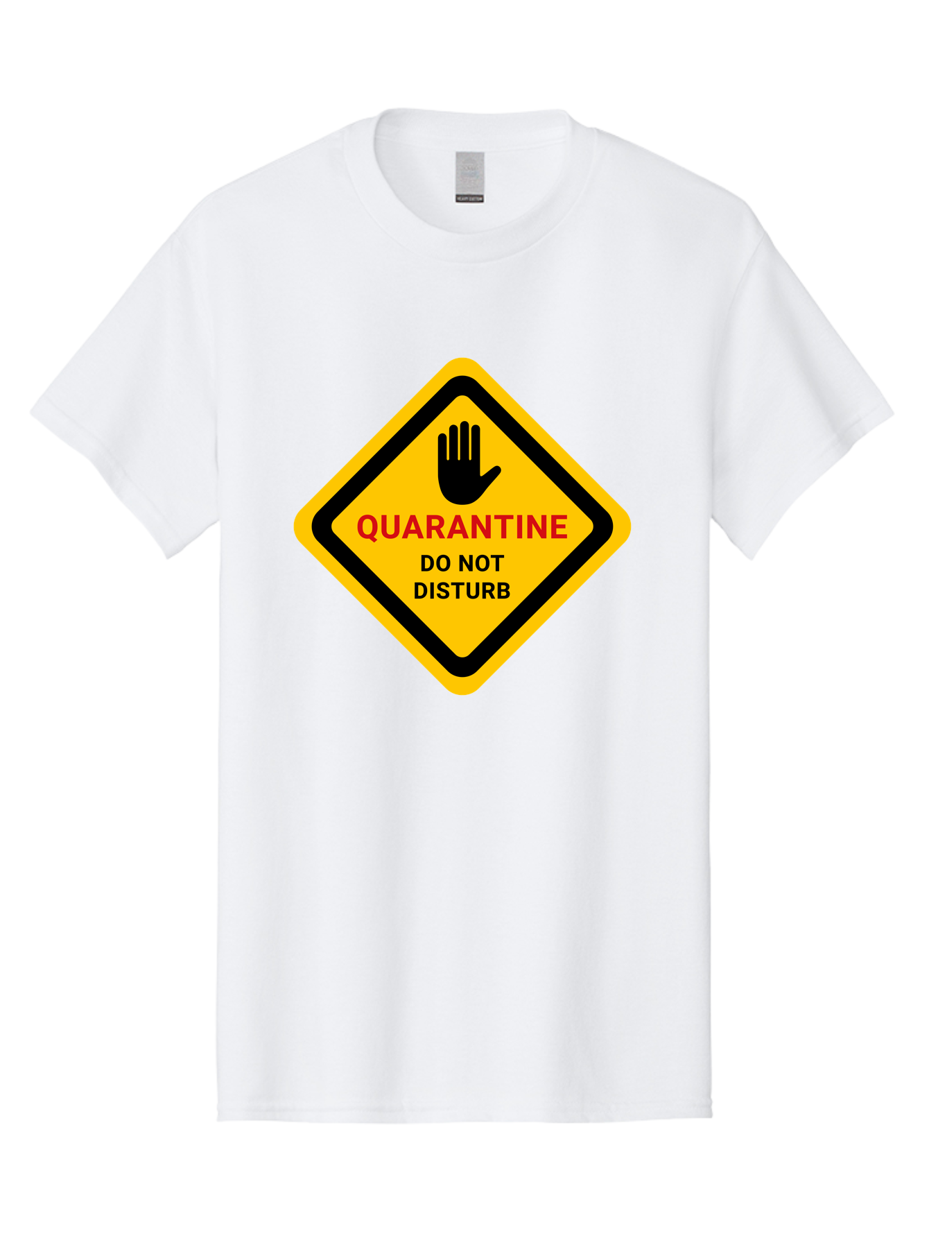 Quarantine-Warning-Sign Men'S Graphic Tee, 100% Cotton, Comfortable Casual Summer Wear, Machine Washable, Quarantine Sign, Warning Sign, Do Not Disturb, Hand Gesture, Caution Sign, Health Alert, Isolation Notice, Pandemic Warning Aab915 5