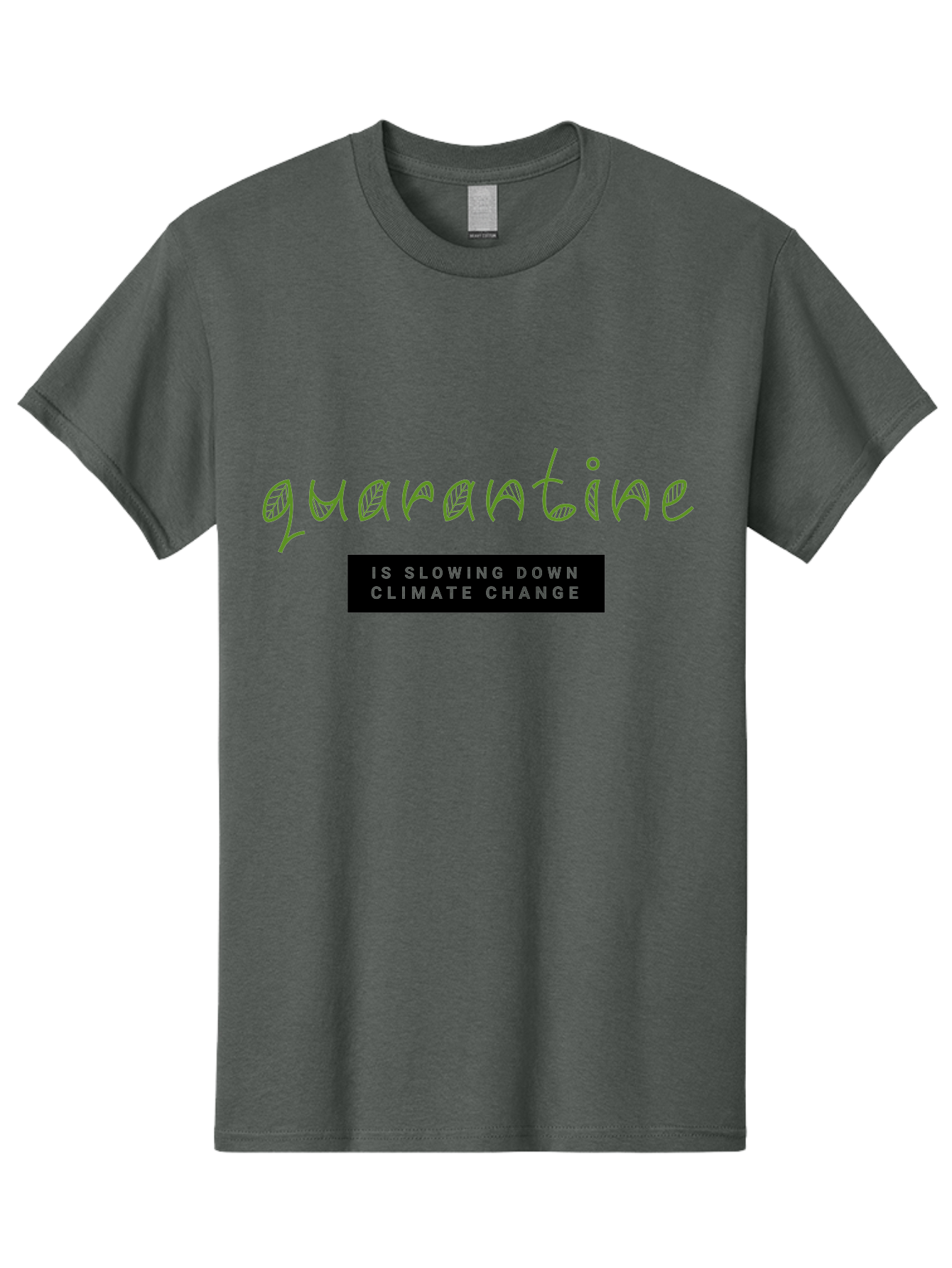 Quarantine Men'S Graphic Tee, 100% Cotton, Comfortable Casual Summer Wear, Machine Washable, Quarantine, Climate Change, Slowing Down, Environmental Impact, Global Lockdown, Sustainability, Eco-Friendly, Green Initiative, Pandemic Effect Aab917 3