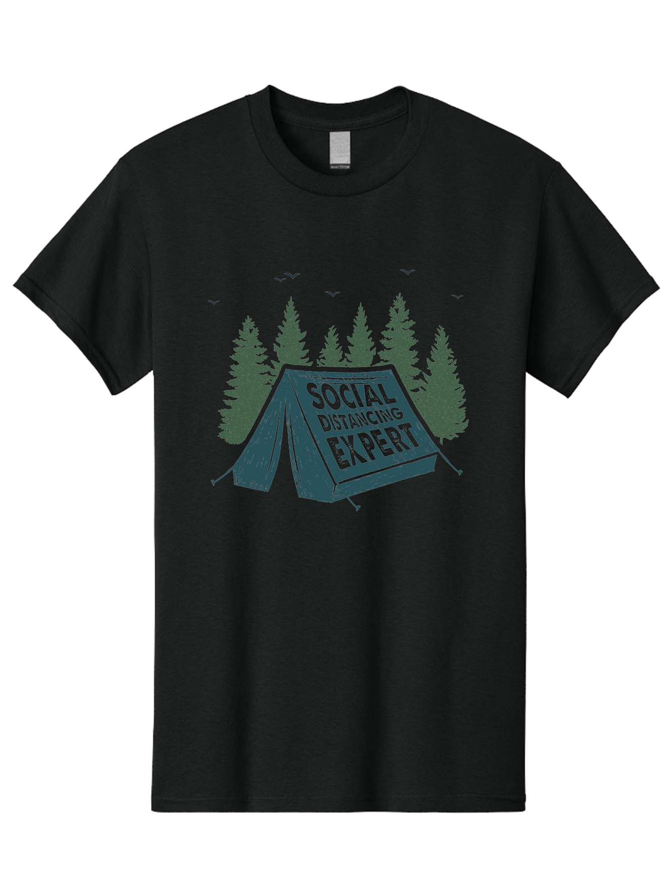 Social-Distancing-Expert-1 Men'S Graphic Tee, 100% Cotton, Comfortable Casual Summer Wear, Machine Washable, Camping Tent, Social Distancing Expert, Wilderness Adventure, Outdoor Recreation, Coronavirus Safety, Camping Humor, Tent Camping, Aab918 11