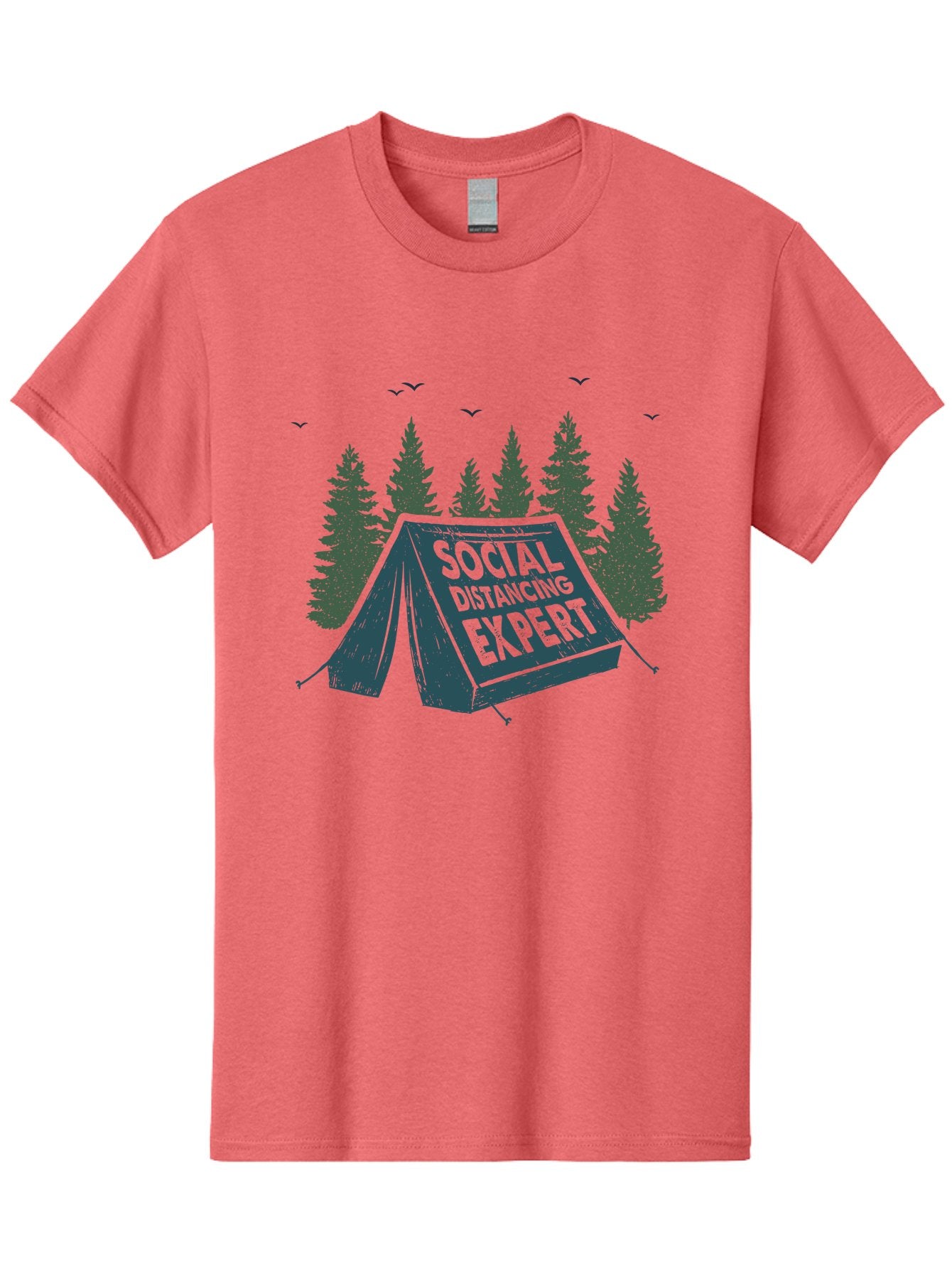 Social-Distancing-Expert-1 Men'S Graphic Tee, 100% Cotton, Comfortable Casual Summer Wear, Machine Washable, Camping Tent, Social Distancing Expert, Wilderness Adventure, Outdoor Recreation, Coronavirus Safety, Camping Humor, Tent Camping, Aab918 4