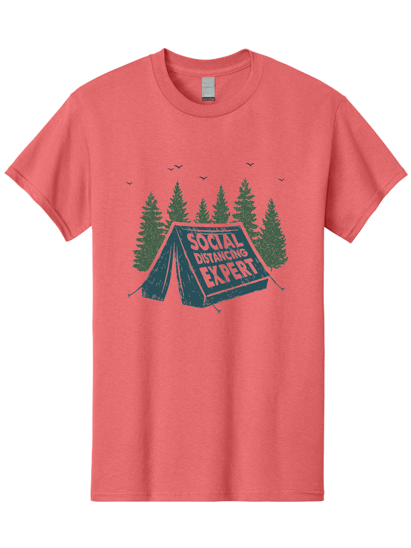 Social-Distancing-Expert-1 Men'S Graphic Tee, 100% Cotton, Comfortable Casual Summer Wear, Machine Washable, Camping Tent, Social Distancing Expert, Wilderness Adventure, Outdoor Recreation, Coronavirus Safety, Camping Humor, Tent Camping, Aab918 23