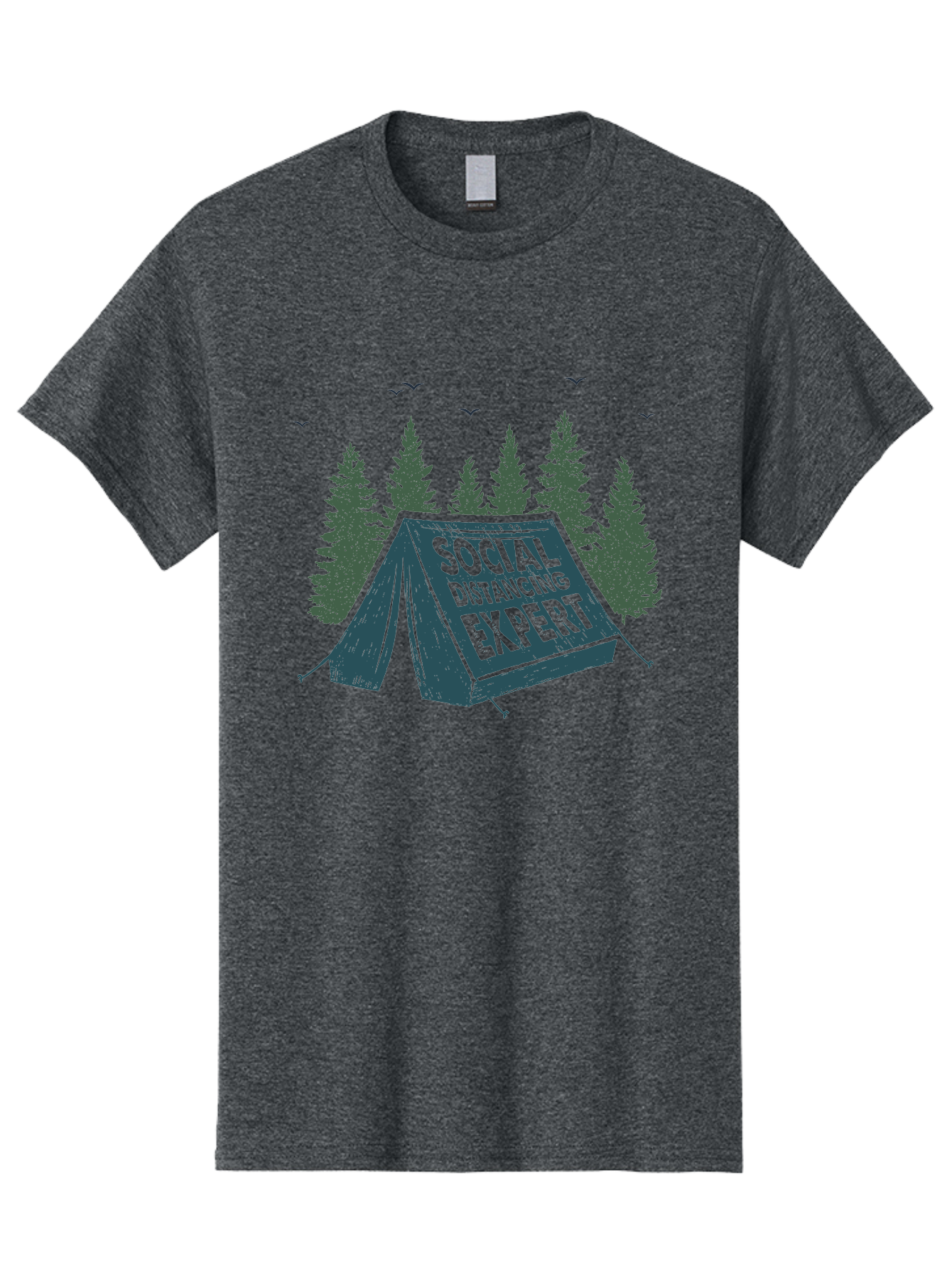 Social-Distancing-Expert-1 Men'S Graphic Tee, 100% Cotton, Comfortable Casual Summer Wear, Machine Washable, Camping Tent, Social Distancing Expert, Wilderness Adventure, Outdoor Recreation, Coronavirus Safety, Camping Humor, Tent Camping, Aab918 3
