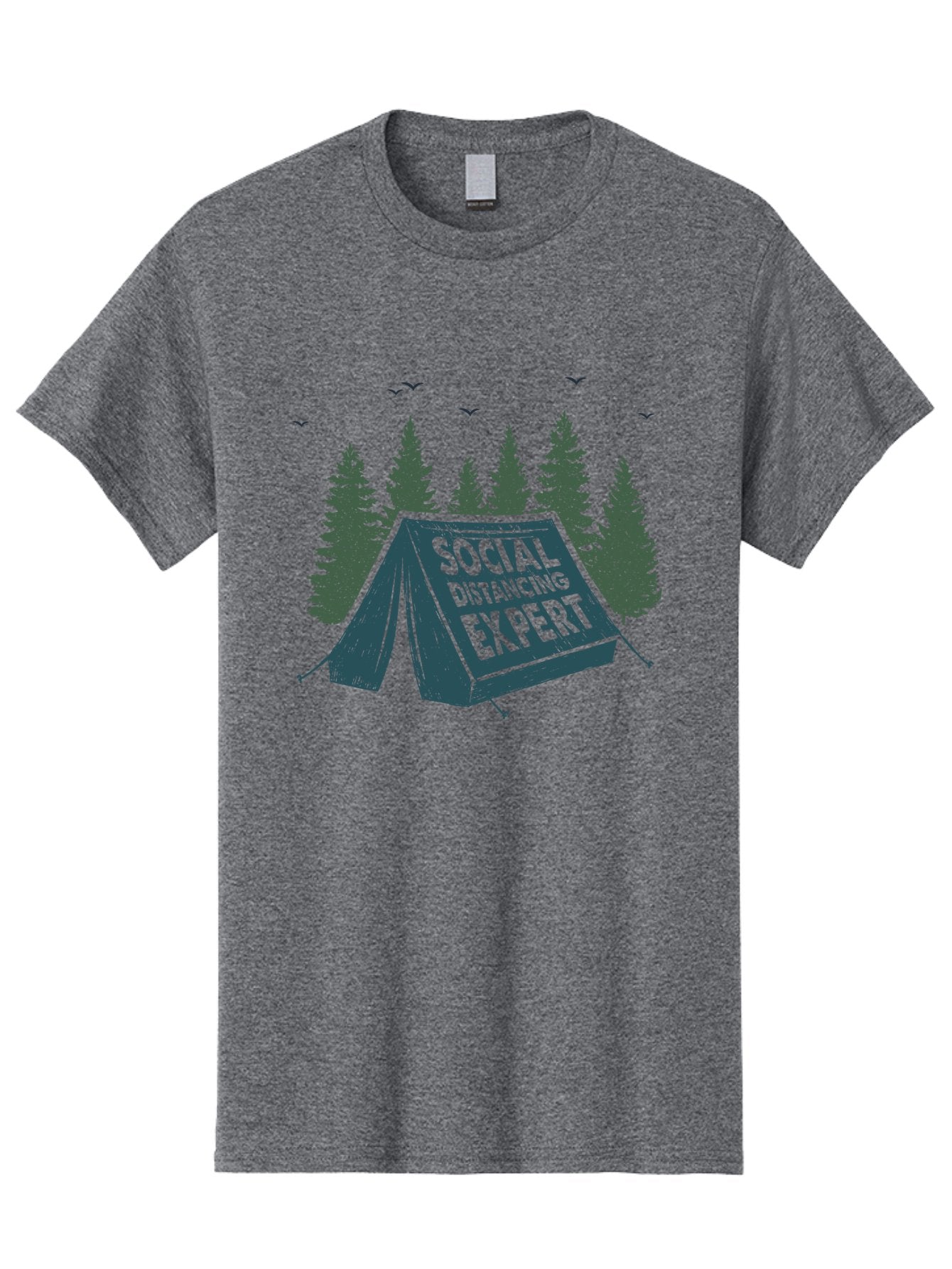 Social-Distancing-Expert-1 Men'S Graphic Tee, 100% Cotton, Comfortable Casual Summer Wear, Machine Washable, Camping Tent, Social Distancing Expert, Wilderness Adventure, Outdoor Recreation, Coronavirus Safety, Camping Humor, Tent Camping, Aab918 3
