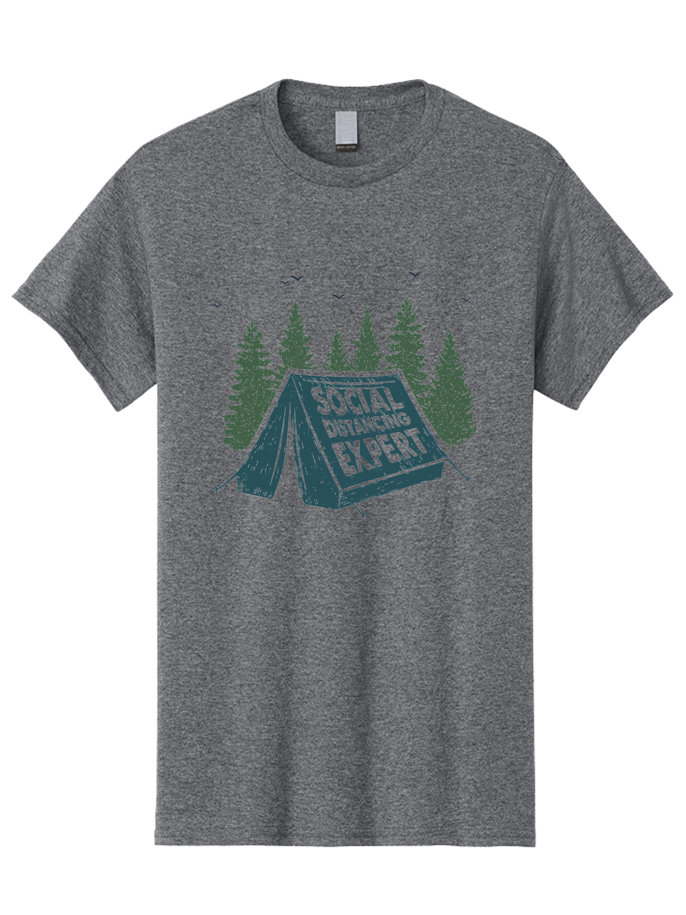 Social-Distancing-Expert-1 Men'S Graphic Tee, 100% Cotton, Comfortable Casual Summer Wear, Machine Washable, Camping Tent, Social Distancing Expert, Wilderness Adventure, Outdoor Recreation, Coronavirus Safety, Camping Humor, Tent Camping, Aab918 17