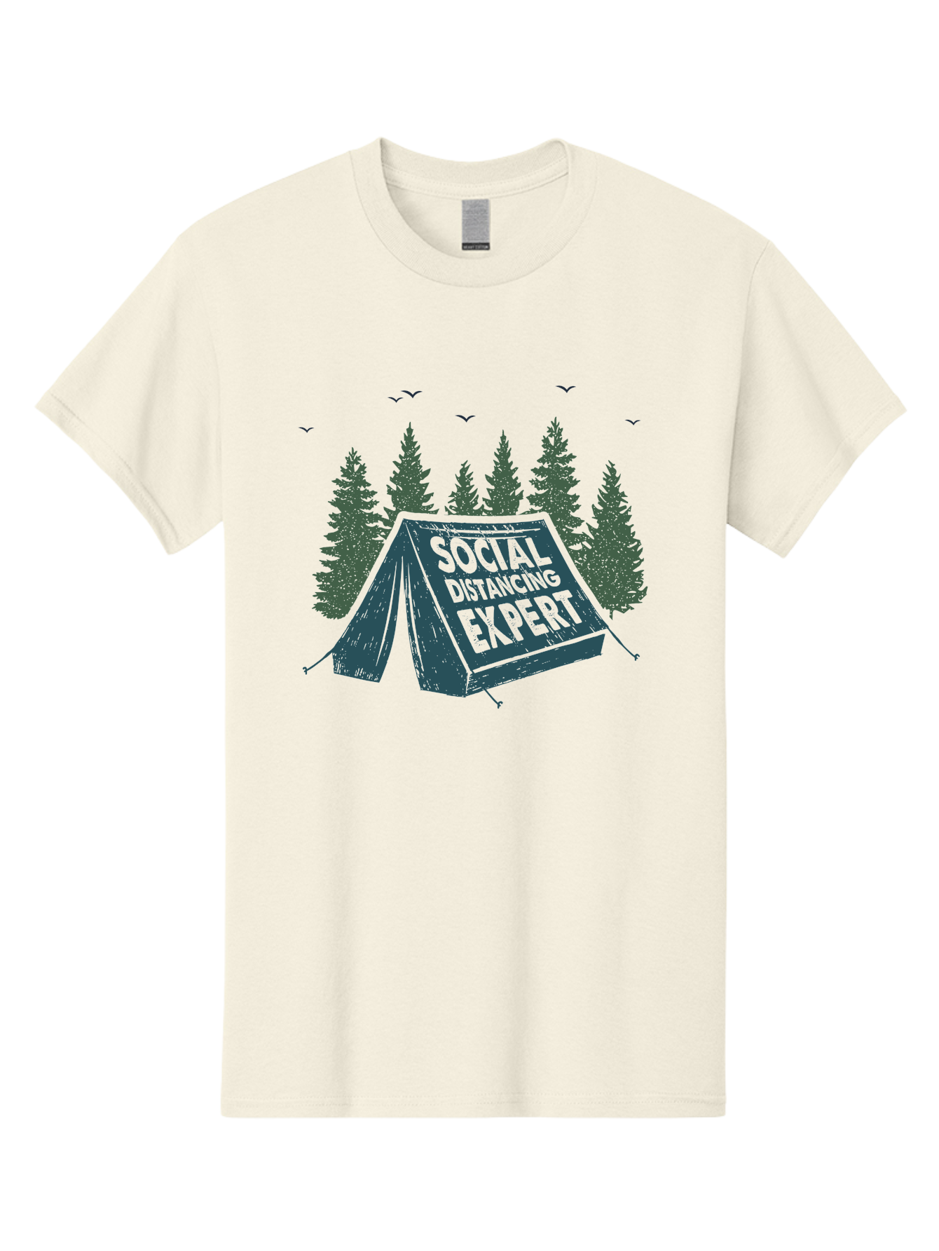 Social-Distancing-Expert-1 Men'S Graphic Tee, 100% Cotton, Comfortable Casual Summer Wear, Machine Washable, Camping Tent, Social Distancing Expert, Wilderness Adventure, Outdoor Recreation, Coronavirus Safety, Camping Humor, Tent Camping, Aab918 13